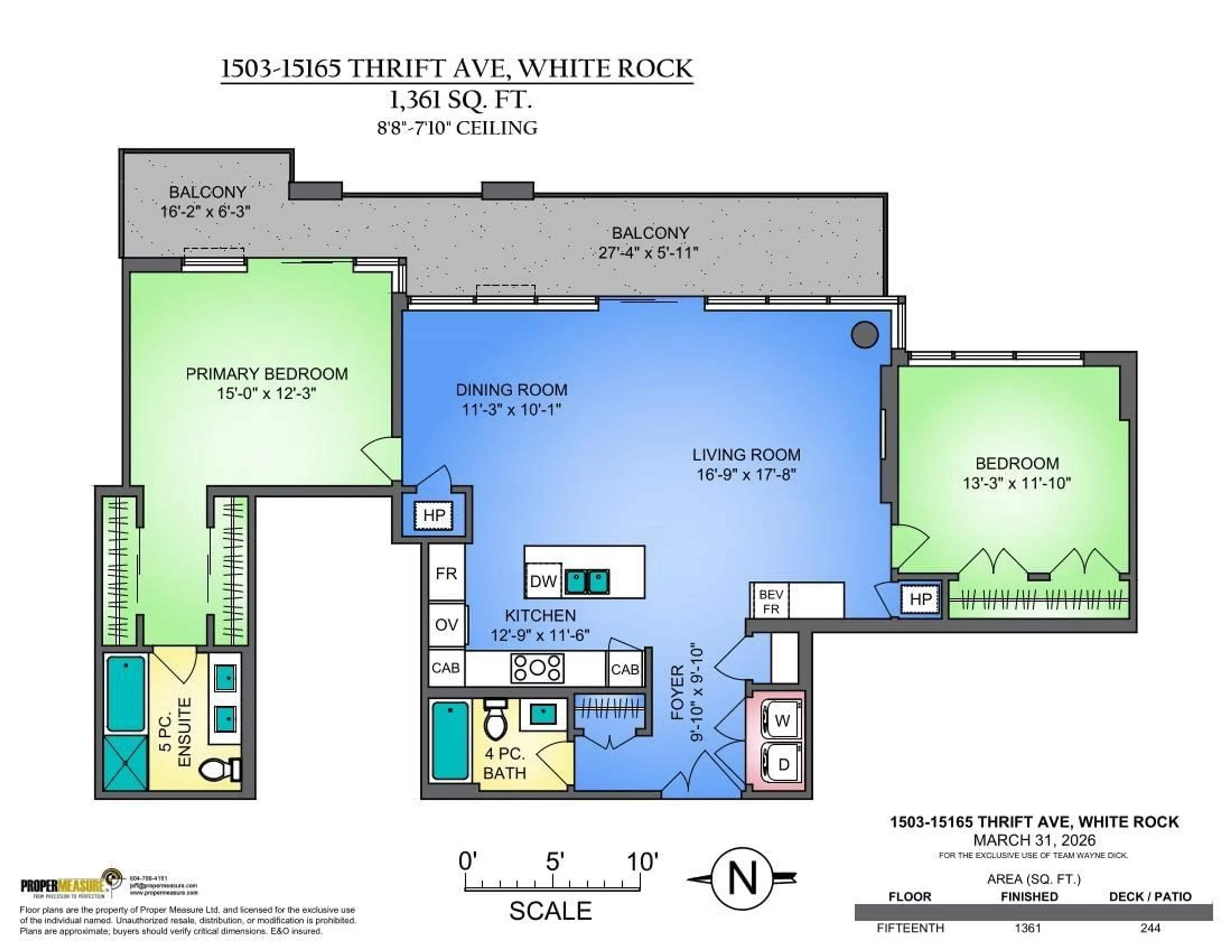 Floor plan for 1503 - 15165 THRIFT AVENUE, White Rock British Columbia V4B0C1
