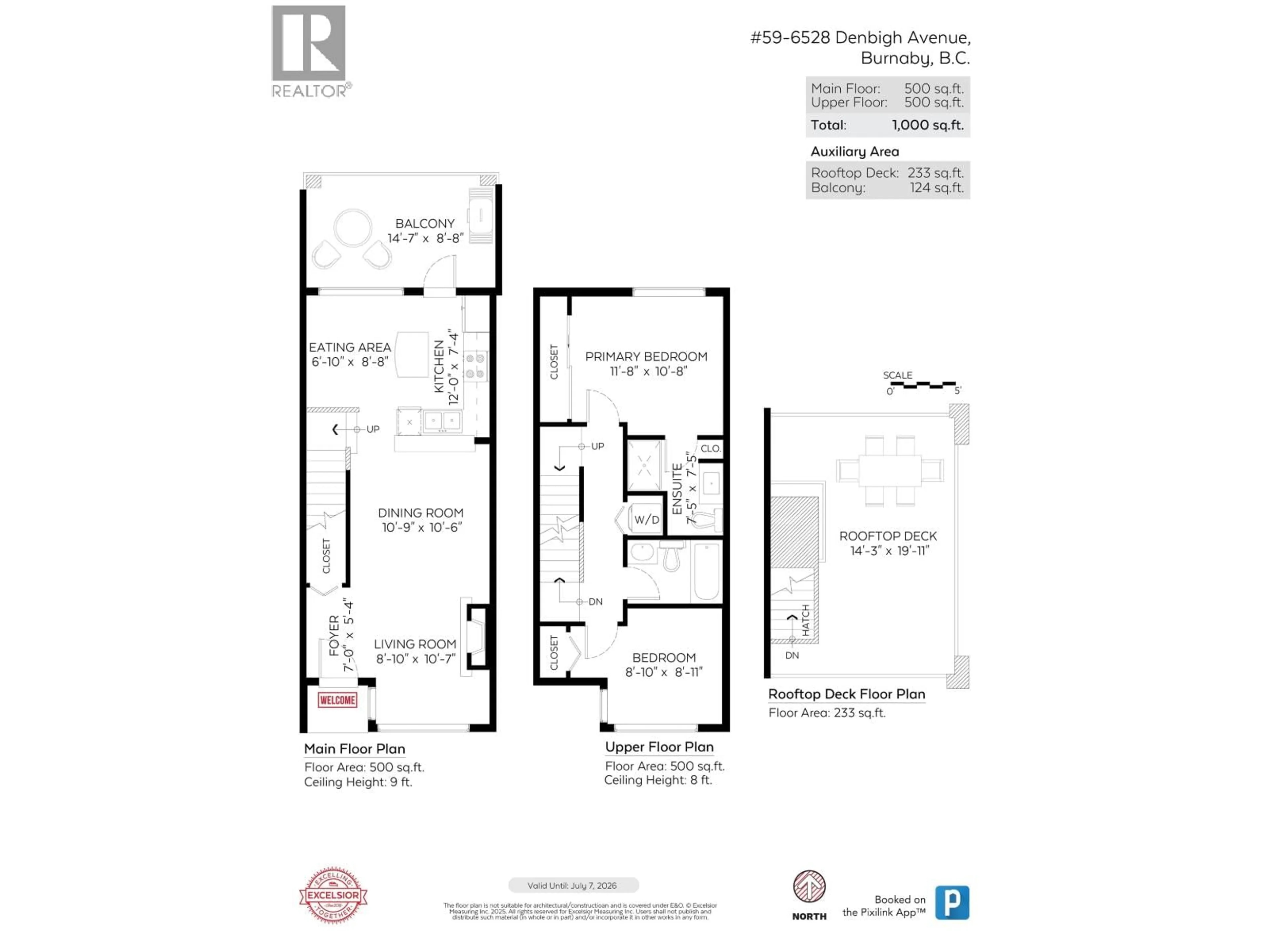 Floor plan for 59 - 6528 DENBIGH AVENUE, Burnaby British Columbia V5H3R8