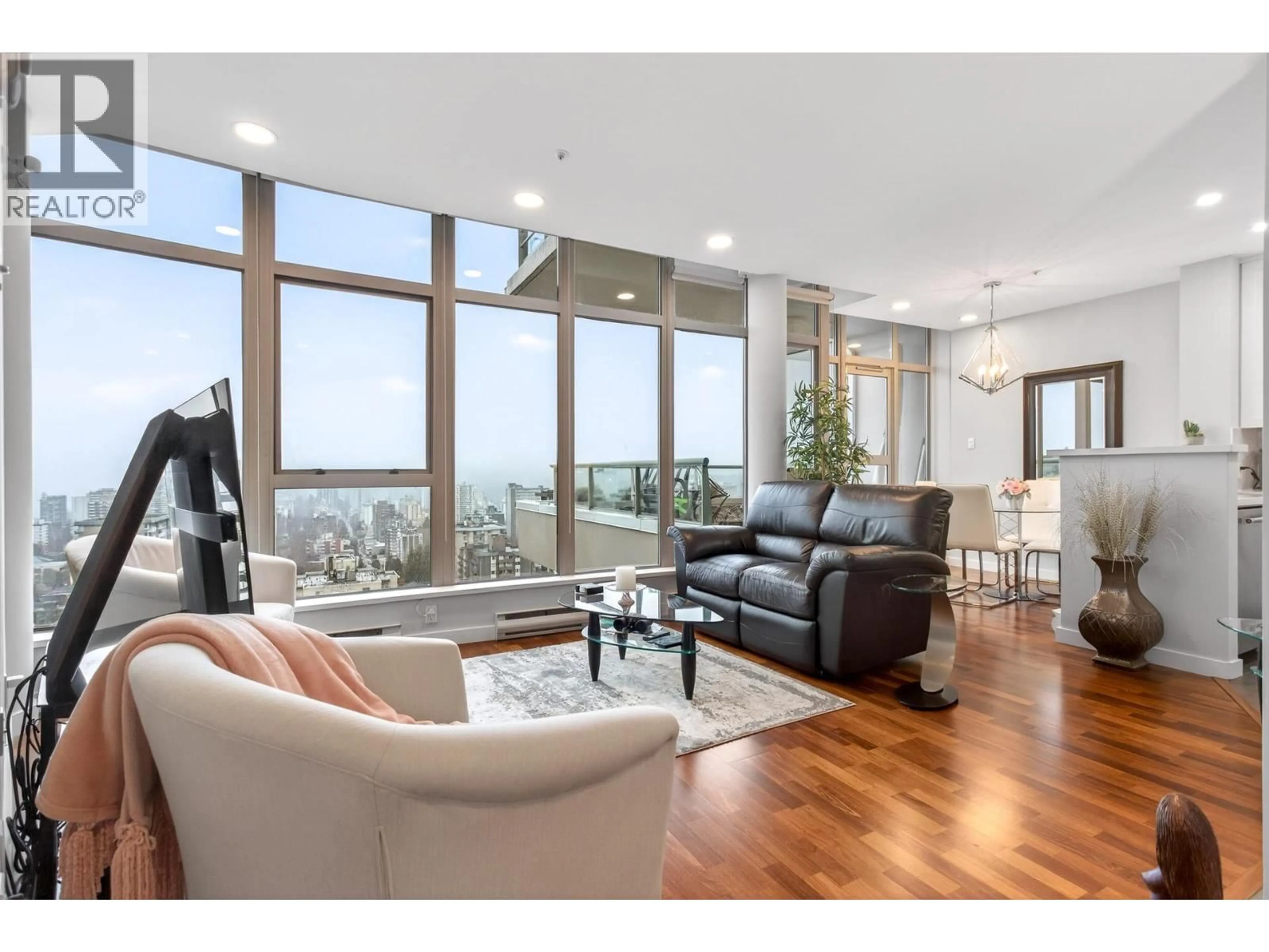 Living room with furniture, wood/laminate floor for 1904 - 1277 NELSON STREET, Vancouver British Columbia V6E4M8