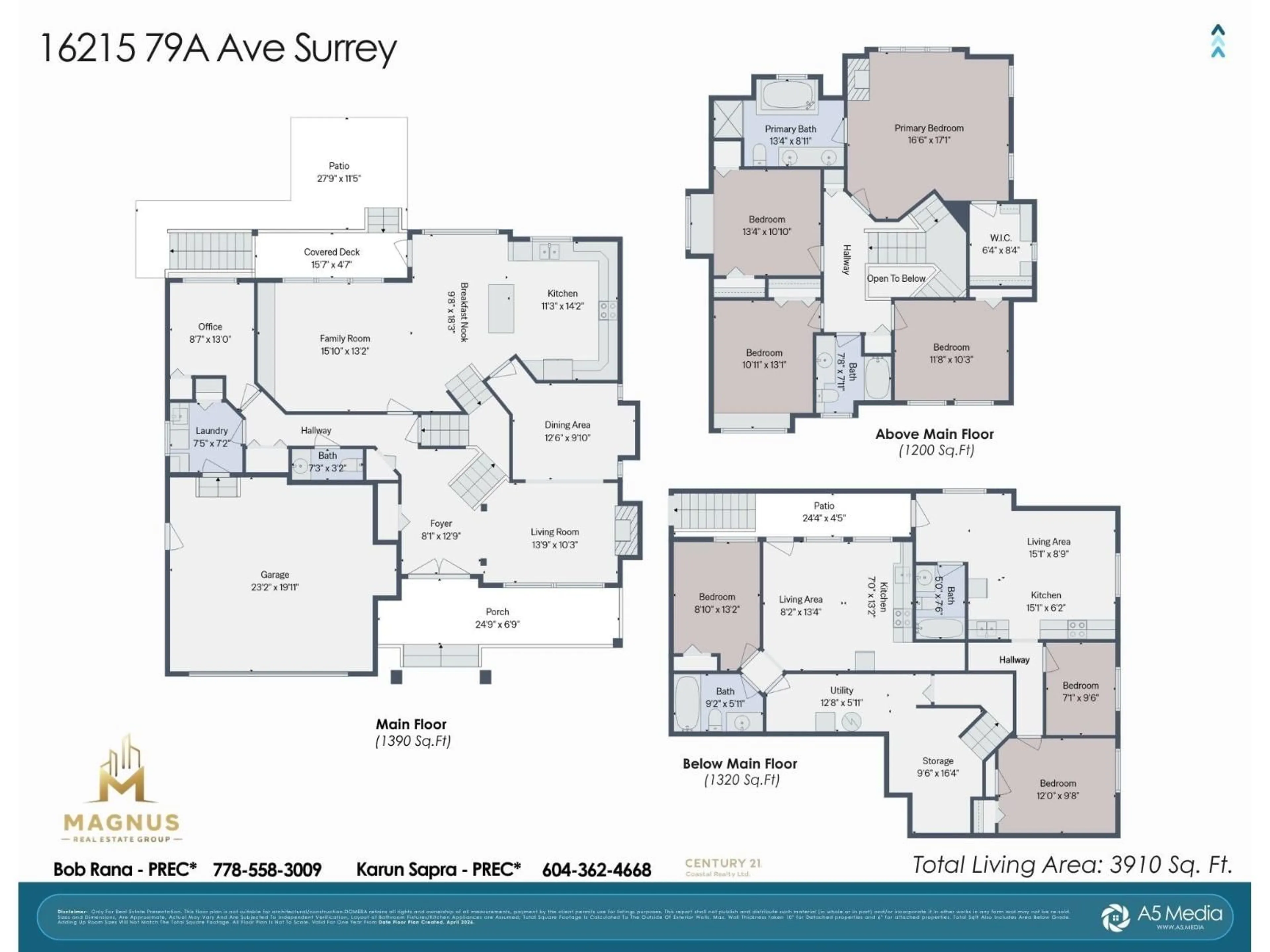 Floor plan for 16215 79A AVENUE, Surrey British Columbia V4N0M7