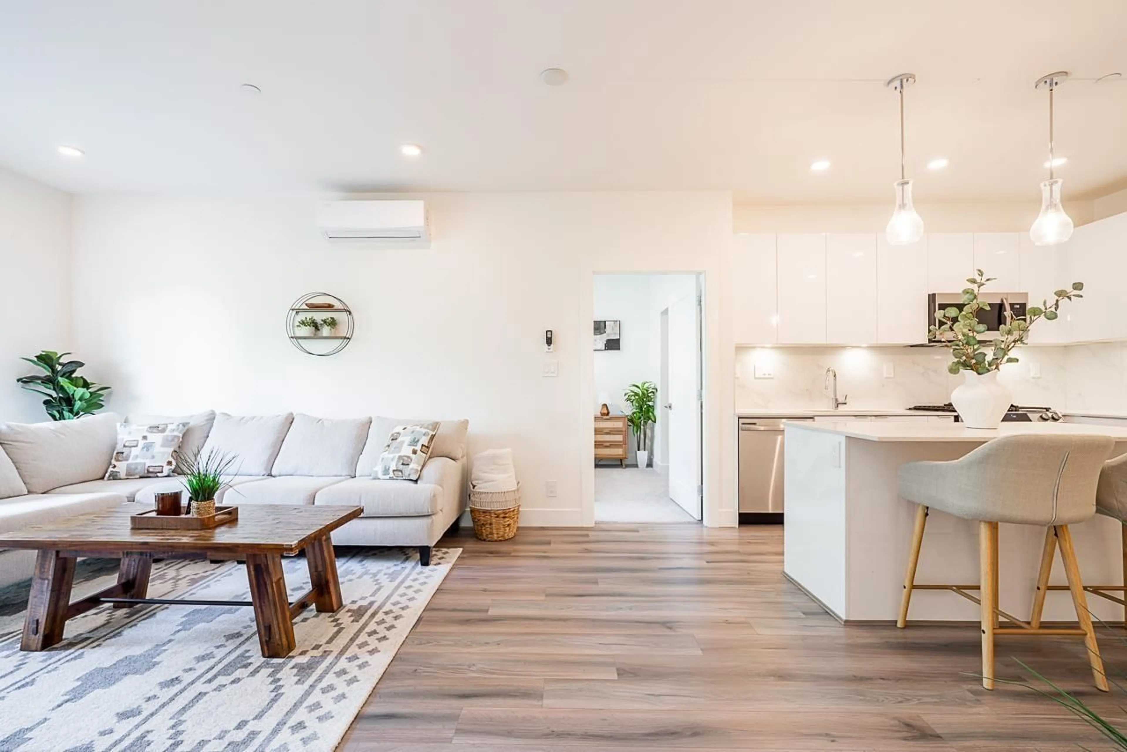 Open concept kitchen, wood/laminate floor for B311 - 8447 202 STREET, Langley British Columbia V2Y2B7