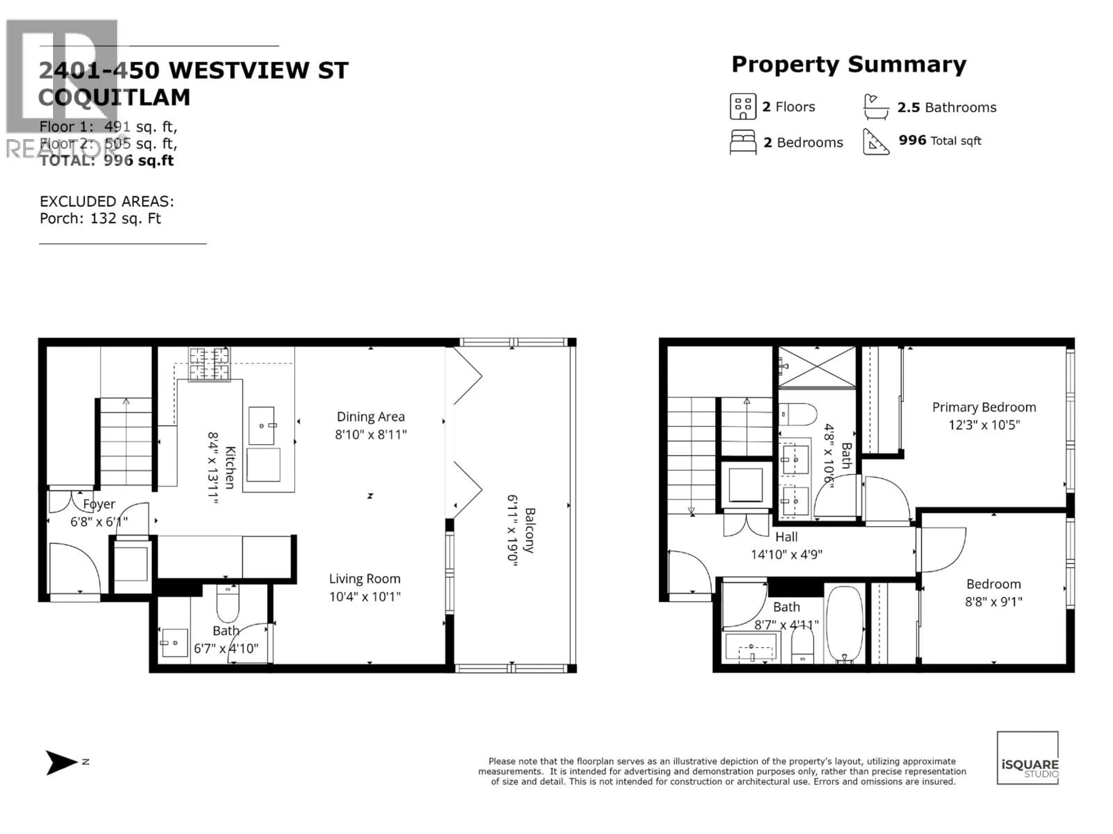 Floor plan for 2401 - 450 WESTVIEW STREET, Coquitlam British Columbia V3K0G3
