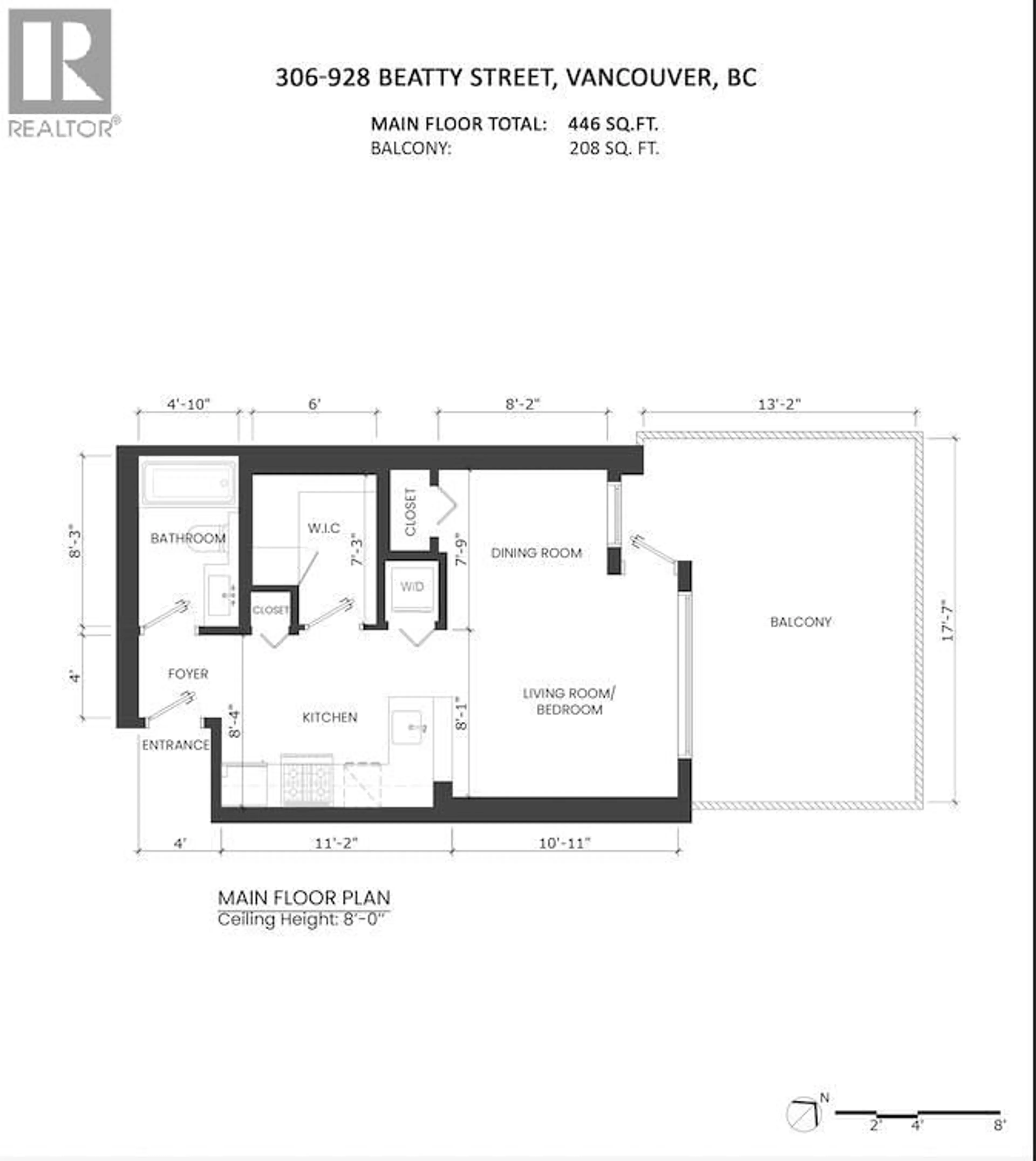 Floor plan for 306 - 928 BEATTY STREET, Vancouver British Columbia V6Z3G6
