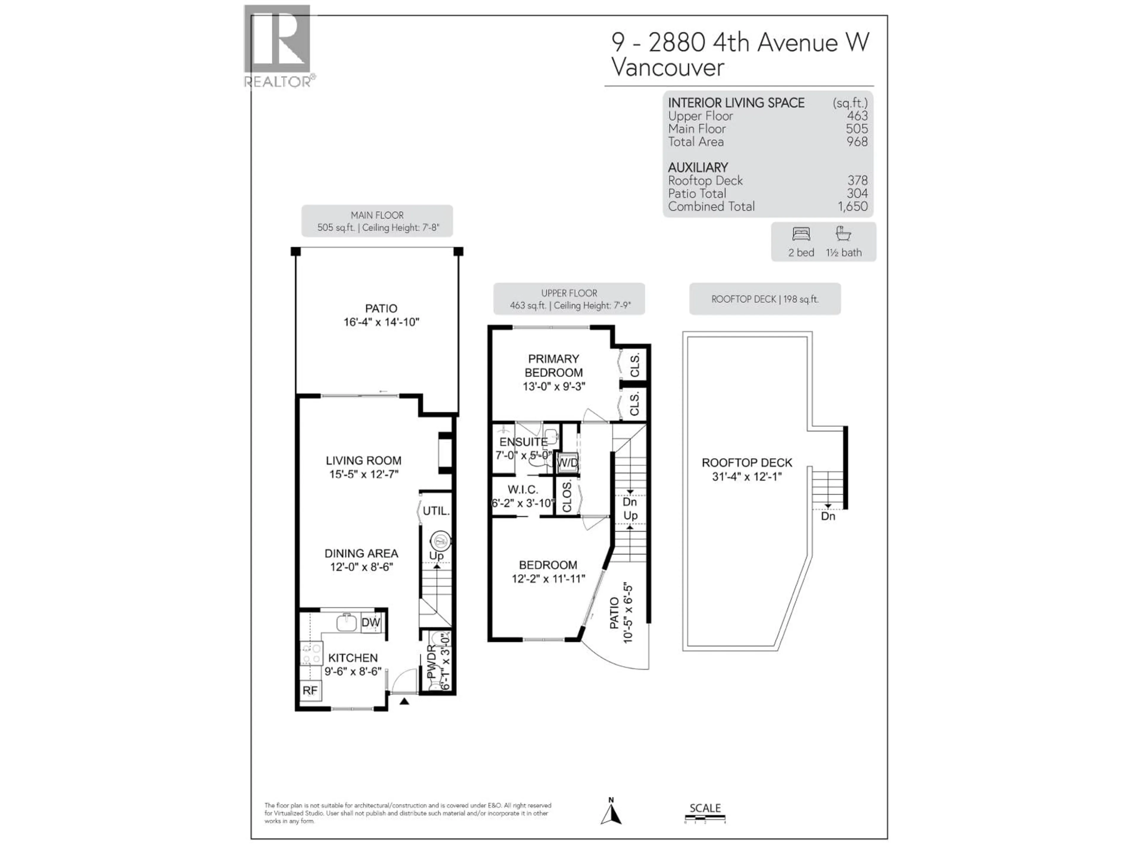 Floor plan for 9 - 2880 4TH AVENUE, Vancouver British Columbia V6K1R2