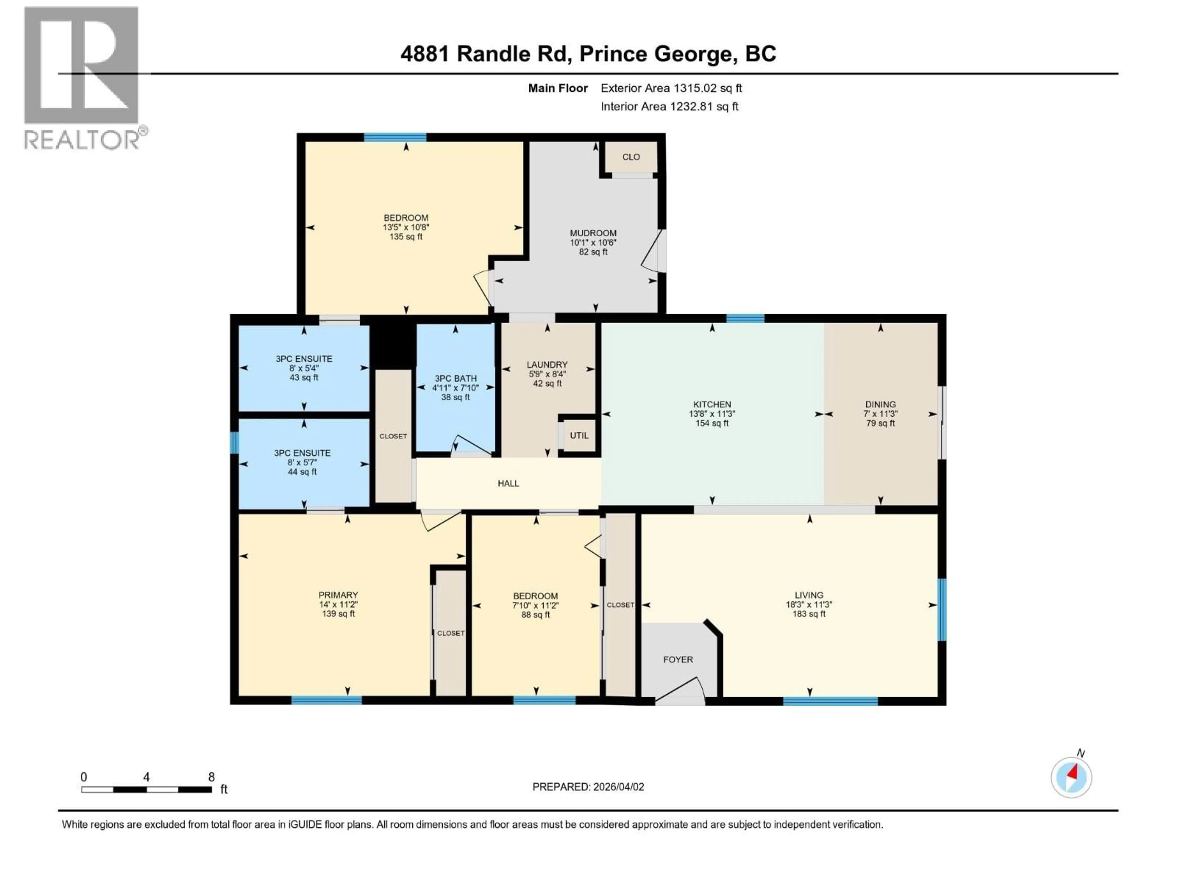 Floor plan for 4881 RANDLE ROAD, Prince George British Columbia V2K1S9