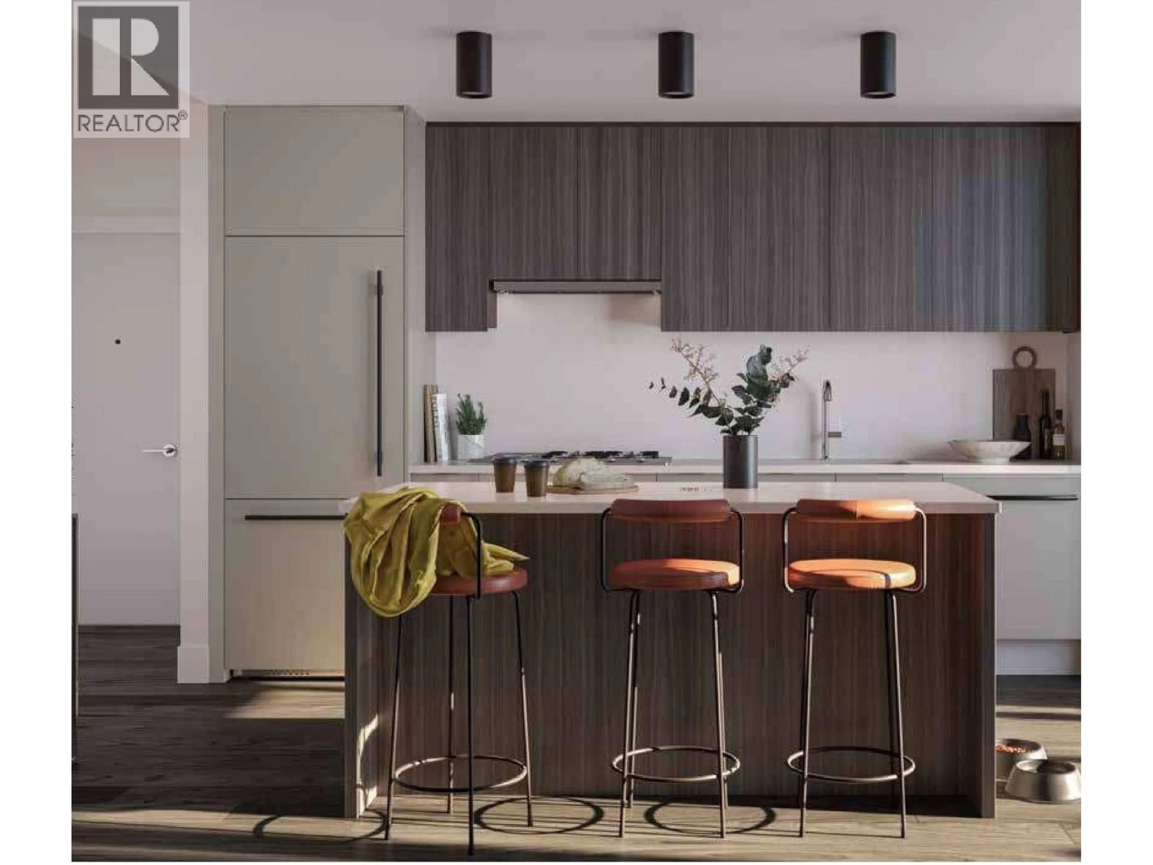 Open concept kitchen, wood/laminate floor for 1408 - 230 KEARY STREET, New Westminster British Columbia V3L0A6