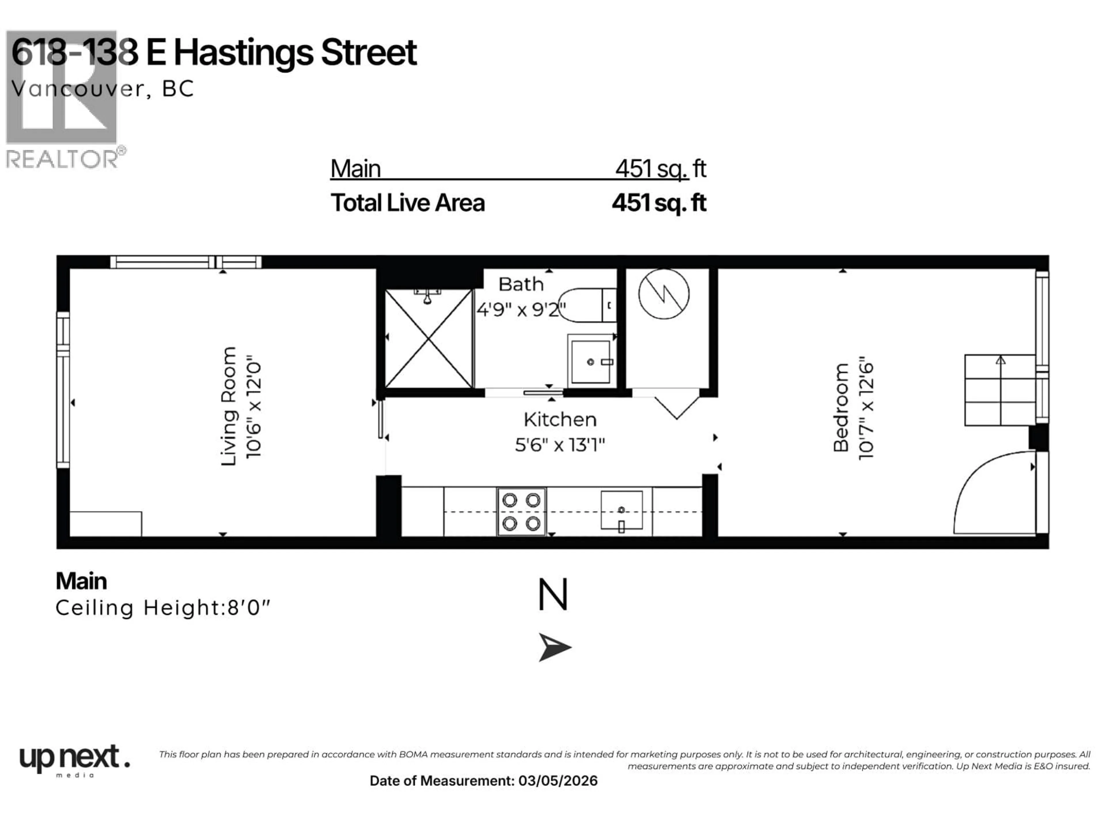 Floor plan for 618 - 138 HASTINGS STREET, Vancouver British Columbia V6A0E6