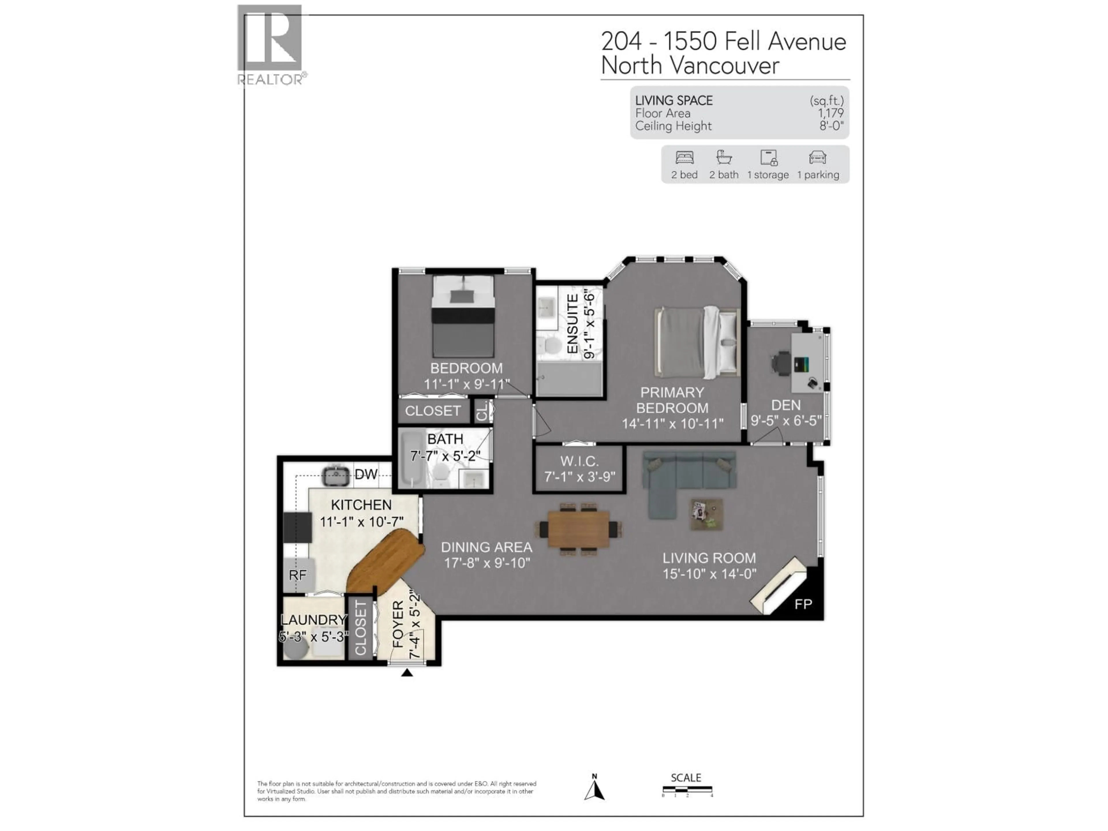 Floor plan for 204 - 1550 FELL AVENUE, North Vancouver British Columbia V7P3W7