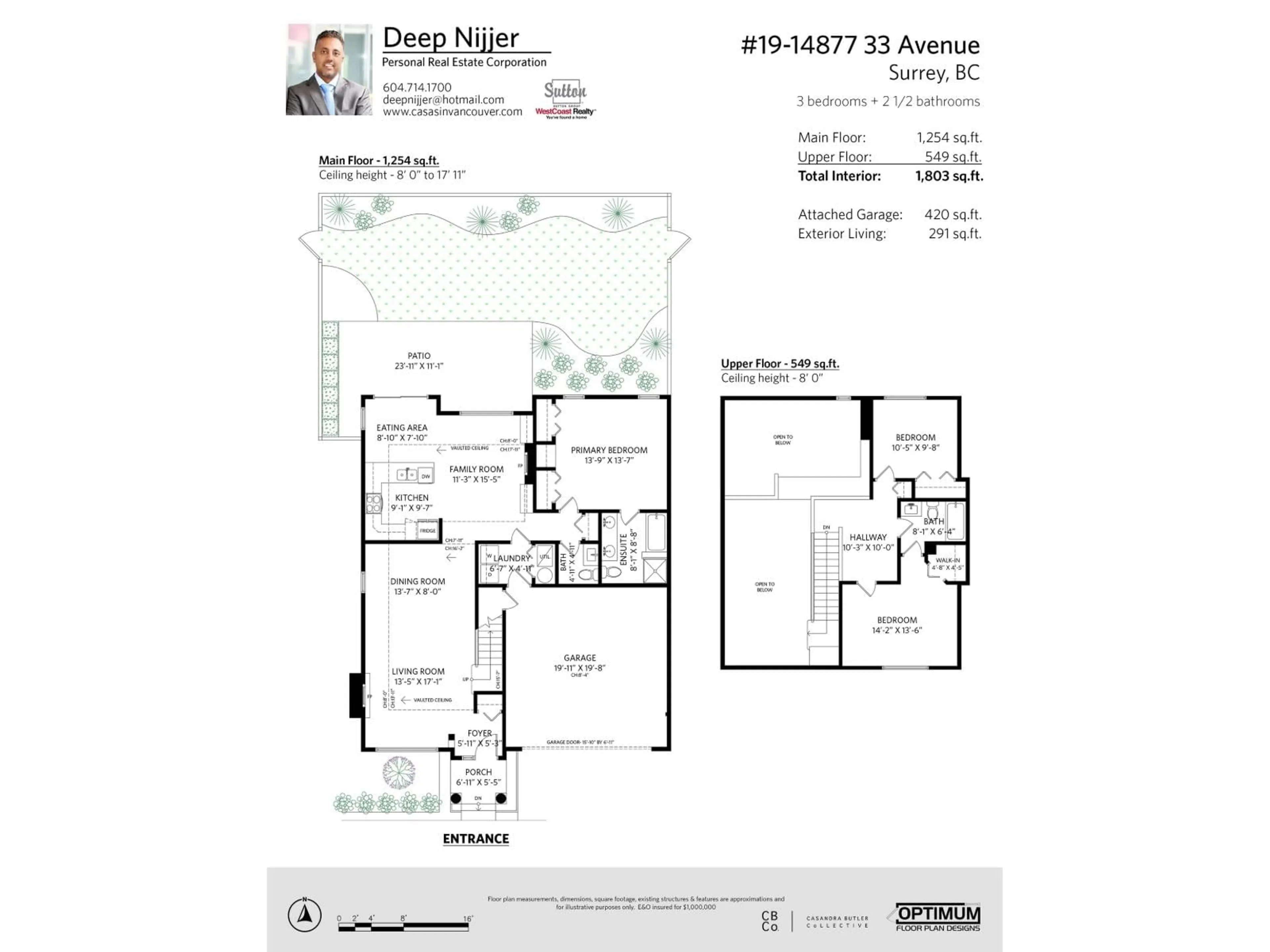 Floor plan for 19 - 14877 33 AVENUE, Surrey British Columbia V4P3A3