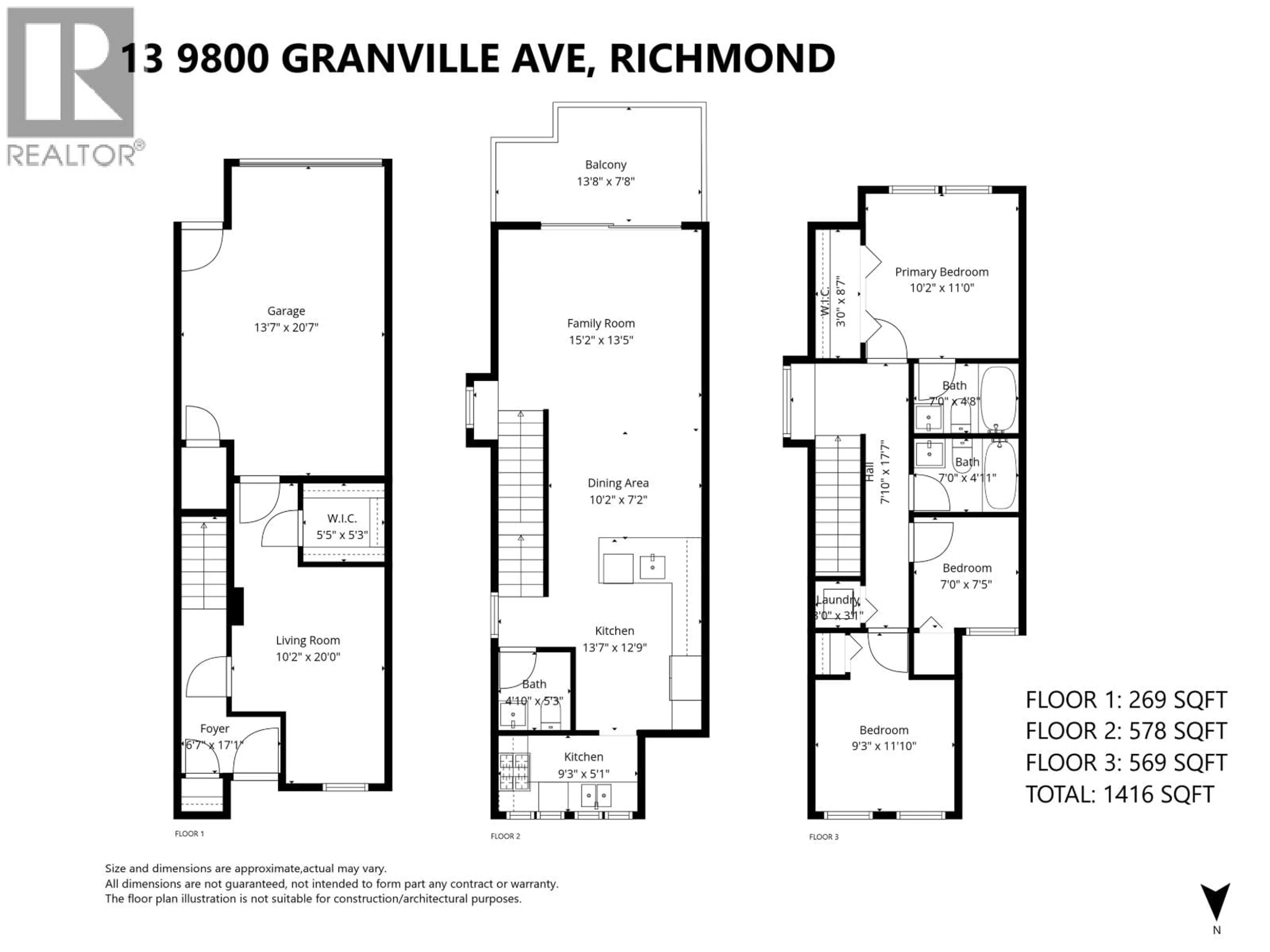 Floor plan for 13 - 9800 GRANVILLE AVENUE, Richmond British Columbia V6Y1R3
