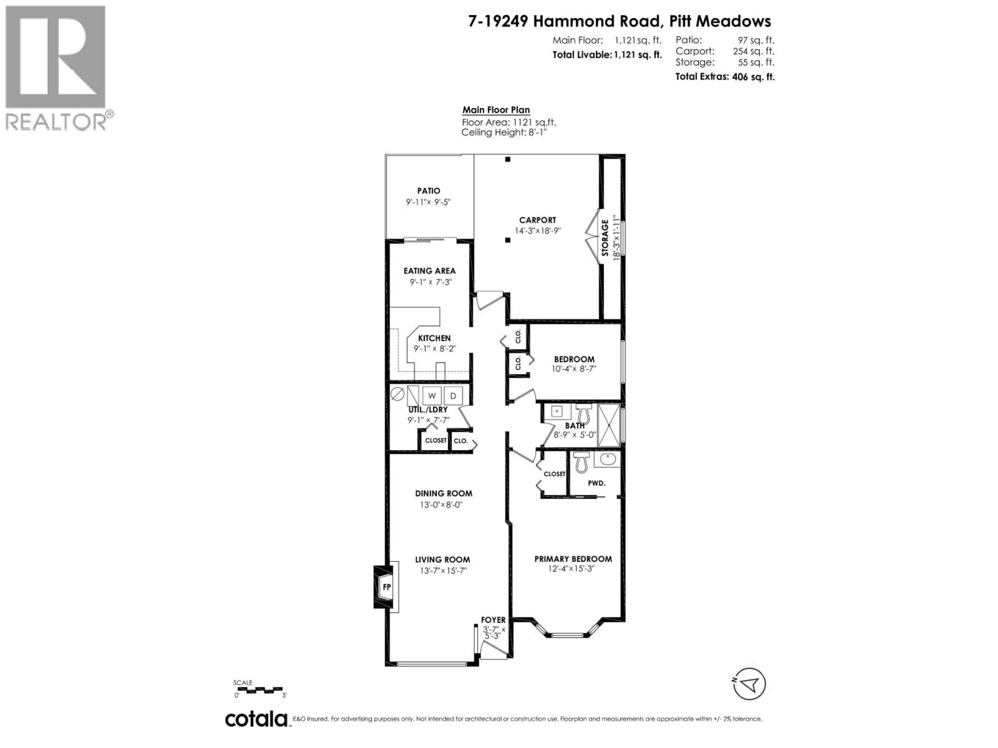 Floor plan for 7 - 19249 HAMMOND ROAD, Pitt Meadows British Columbia V3Y2B7