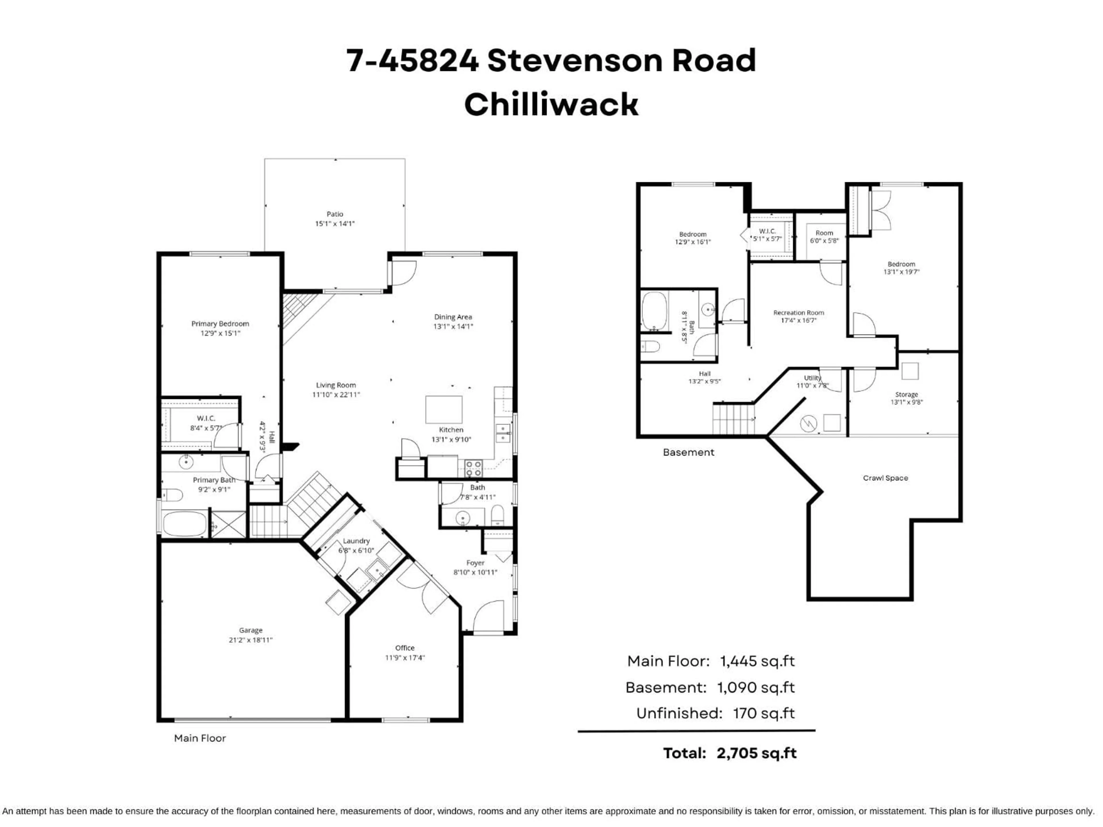 Floor plan for 7 - 45824 STEVENSON ROAD, Chilliwack British Columbia V2R5W5