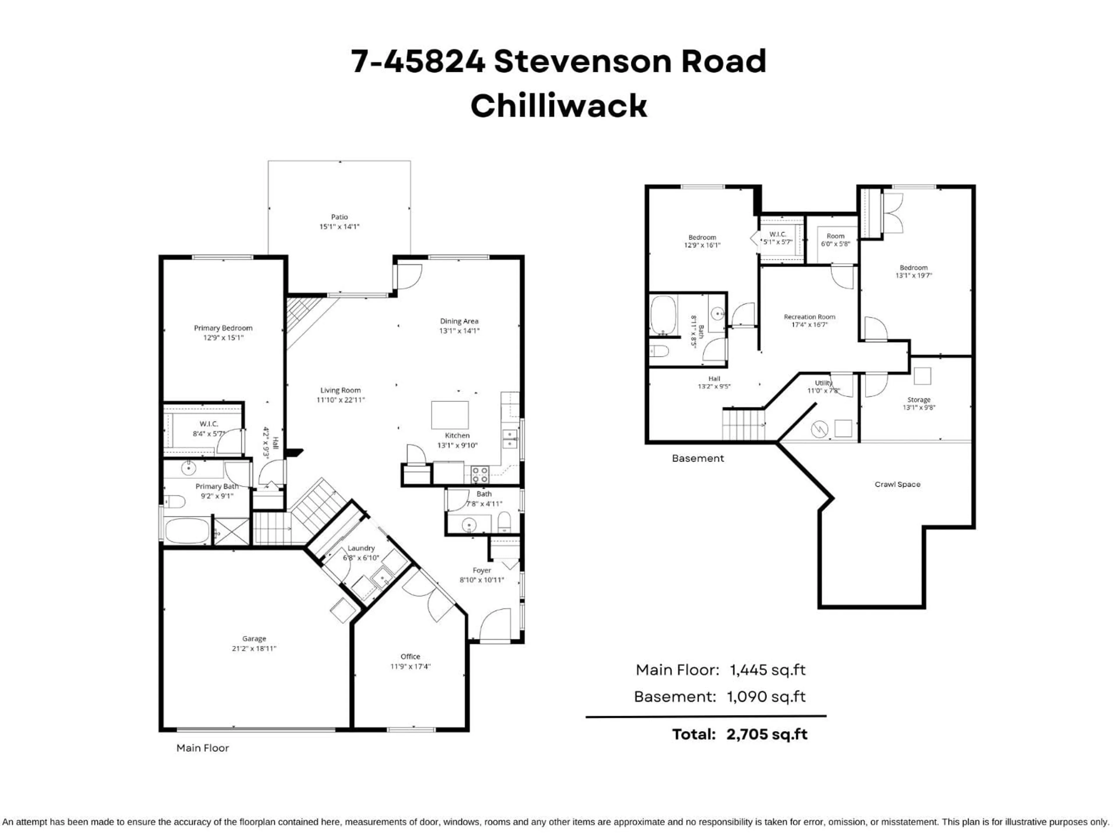Floor plan for 7 - 45824 STEVENSON ROAD, Chilliwack British Columbia V2R5W5