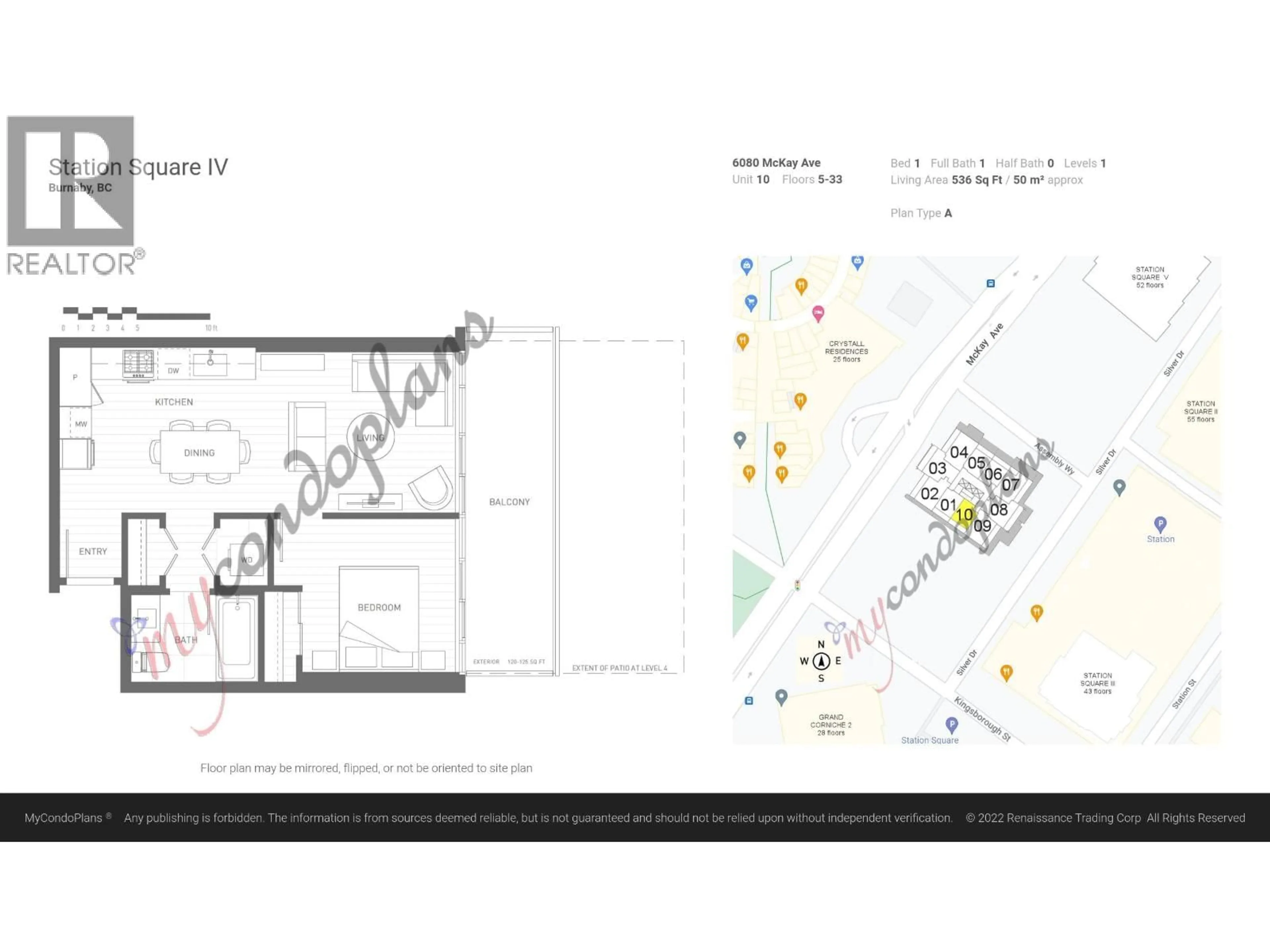 Floor plan for 1310 - 6080 MCKAY AVENUE, Burnaby British Columbia V5H0J4
