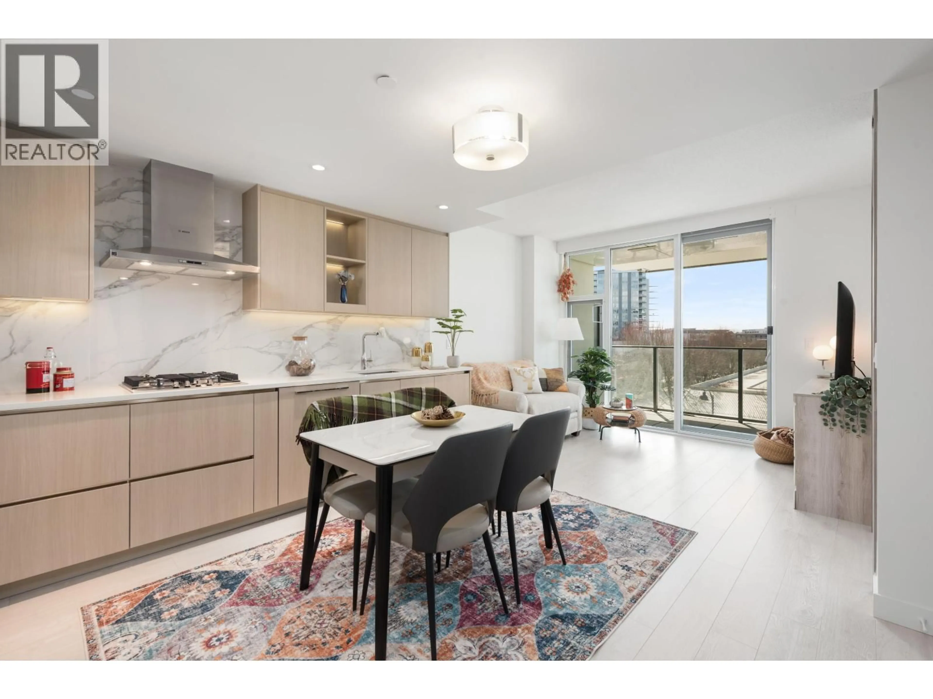 Open concept kitchen, ceramic/tile floor for 402 - 8611 HAZELBRIDGE WAY, Richmond British Columbia V6X0W8