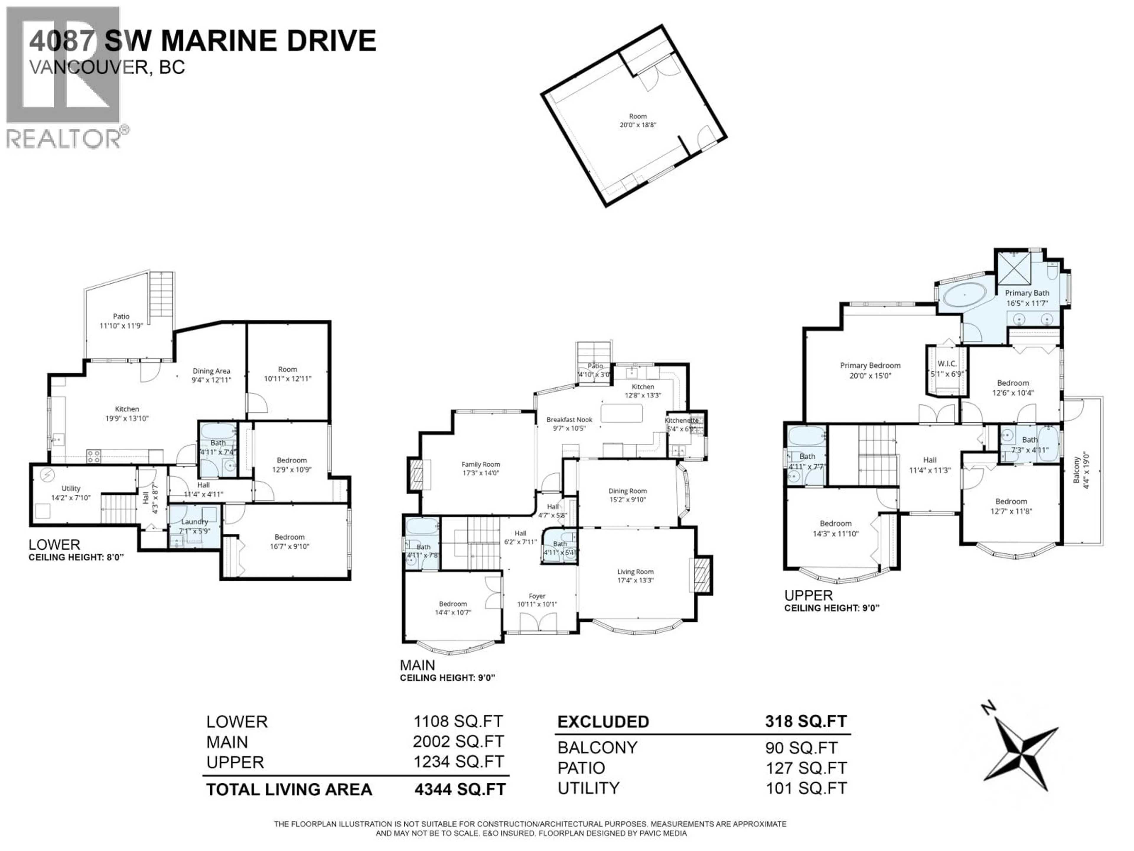 Floor plan for 4087 MARINE DRIVE, Vancouver British Columbia V6N4A5