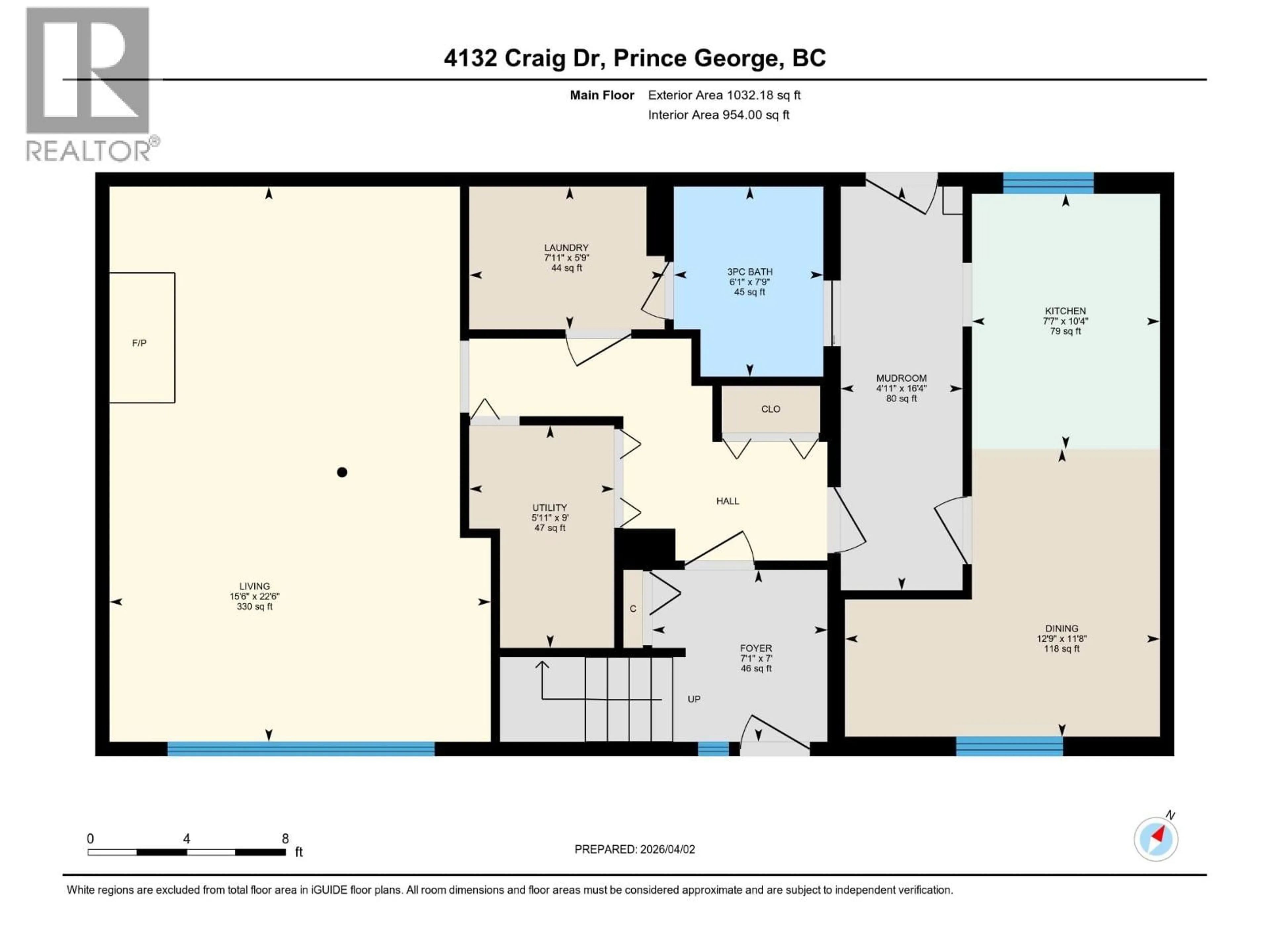 Floor plan for 4132 CRAIG DRIVE, Prince George British Columbia V2K1E5