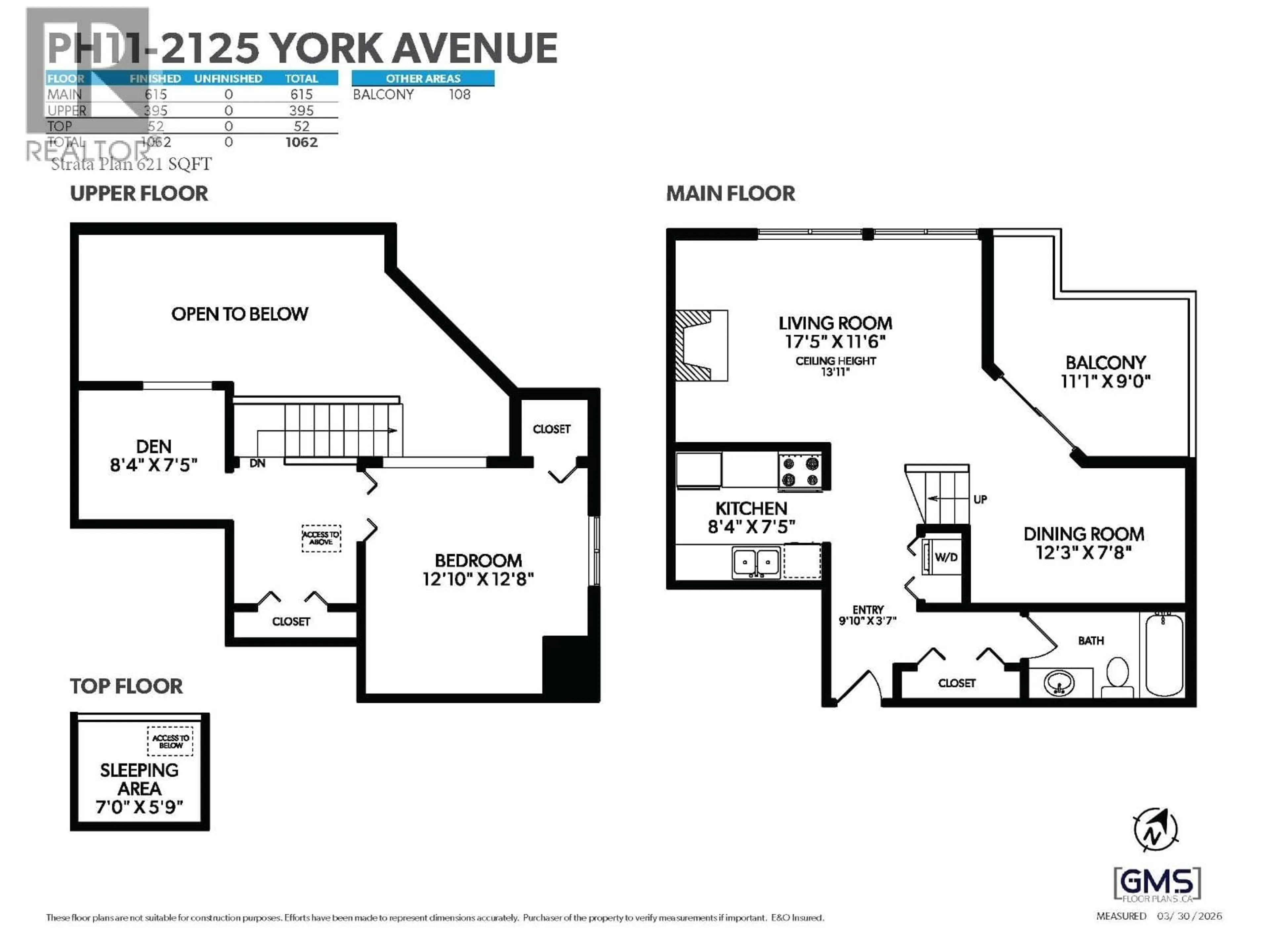 Floor plan for PH11 - 2125 YORK AVENUE, Vancouver British Columbia V6K1C4