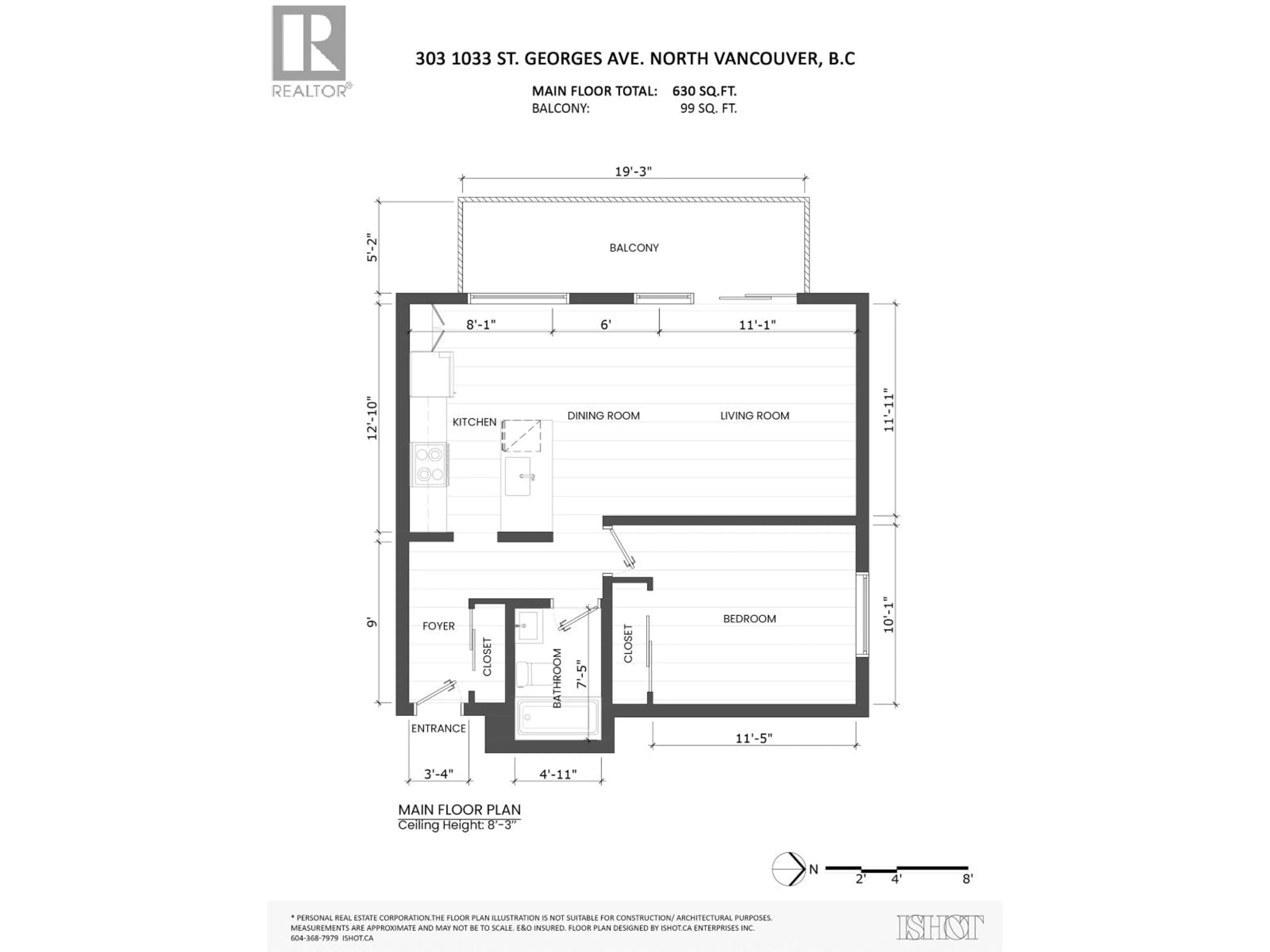Floor plan for 303 - 1033 ST. GEORGE'S AVENUE, North Vancouver British Columbia V7L3H5