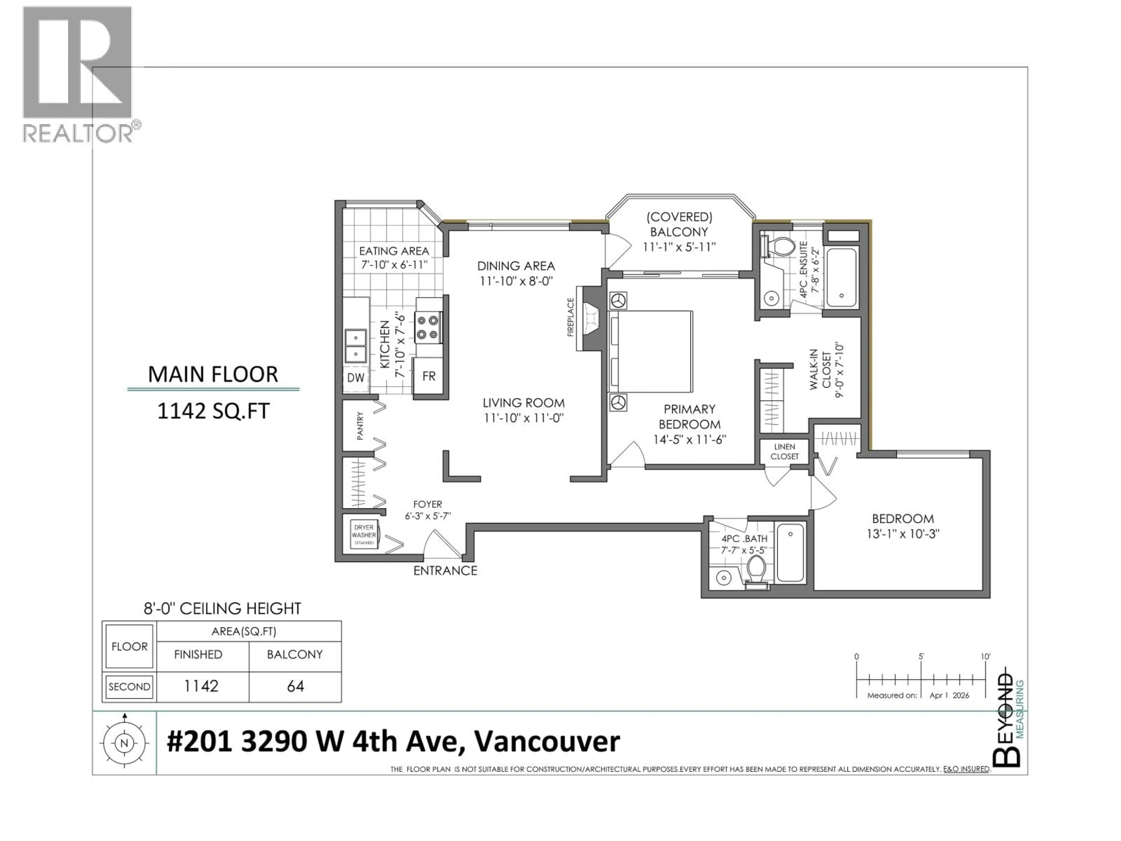 Floor plan for 201 - 3290 4TH AVENUE, Vancouver British Columbia V6K1R9