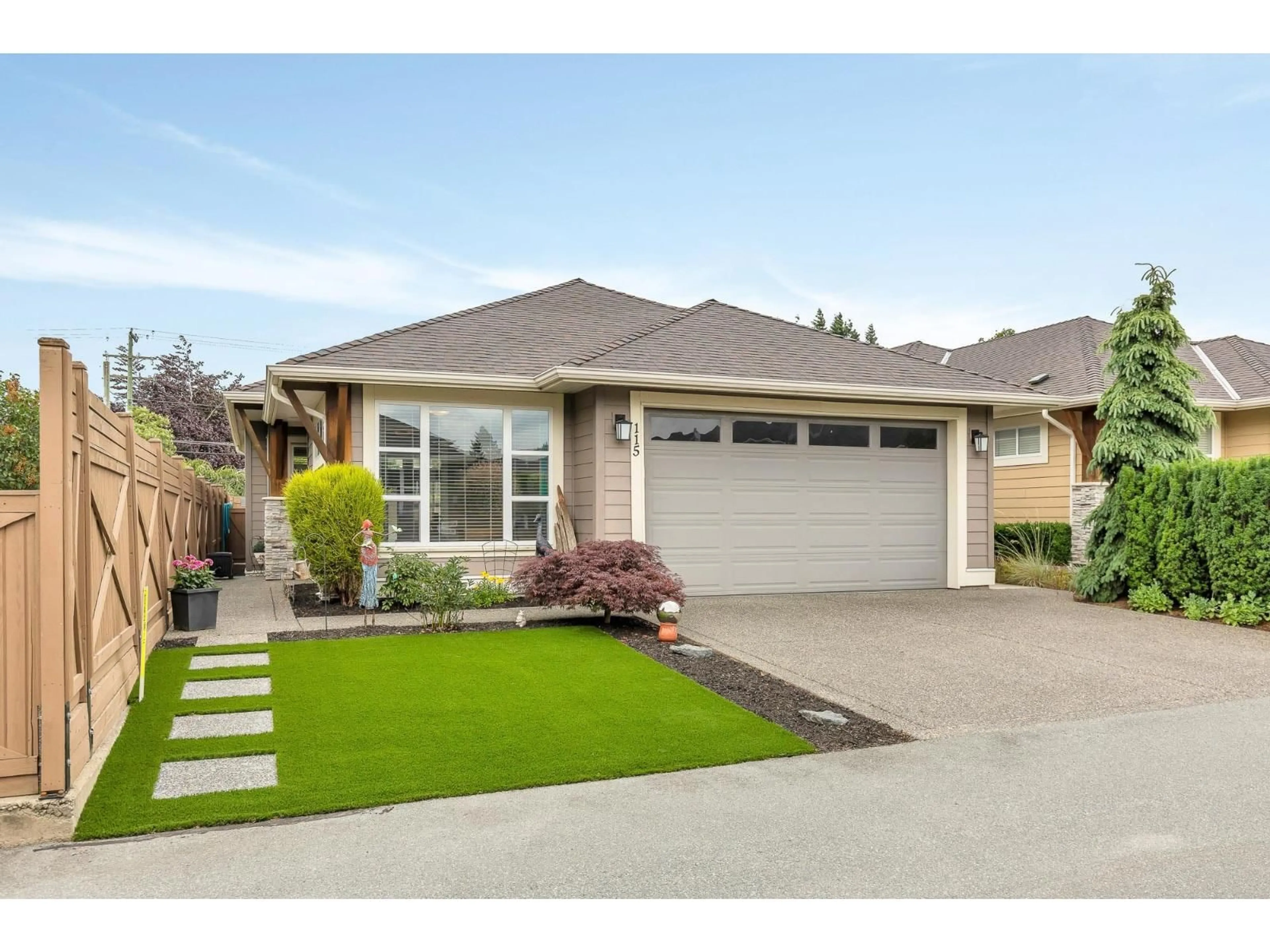Home with vinyl exterior material, street for 115 - 6540 DOGWOOD DRIVE, Chilliwack British Columbia V2R0W7