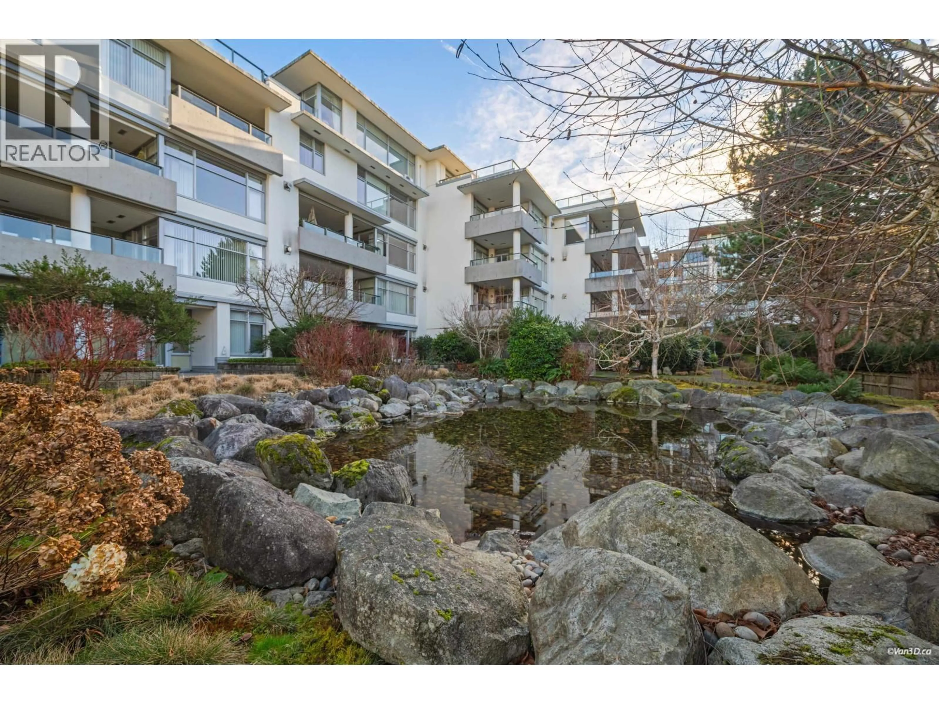 A pic from outside/outdoor area/front of a property/back of a property/a pic from drone, water/lake/river/ocean view for 107 - 6015 IONA DRIVE, Vancouver British Columbia V6T2J4