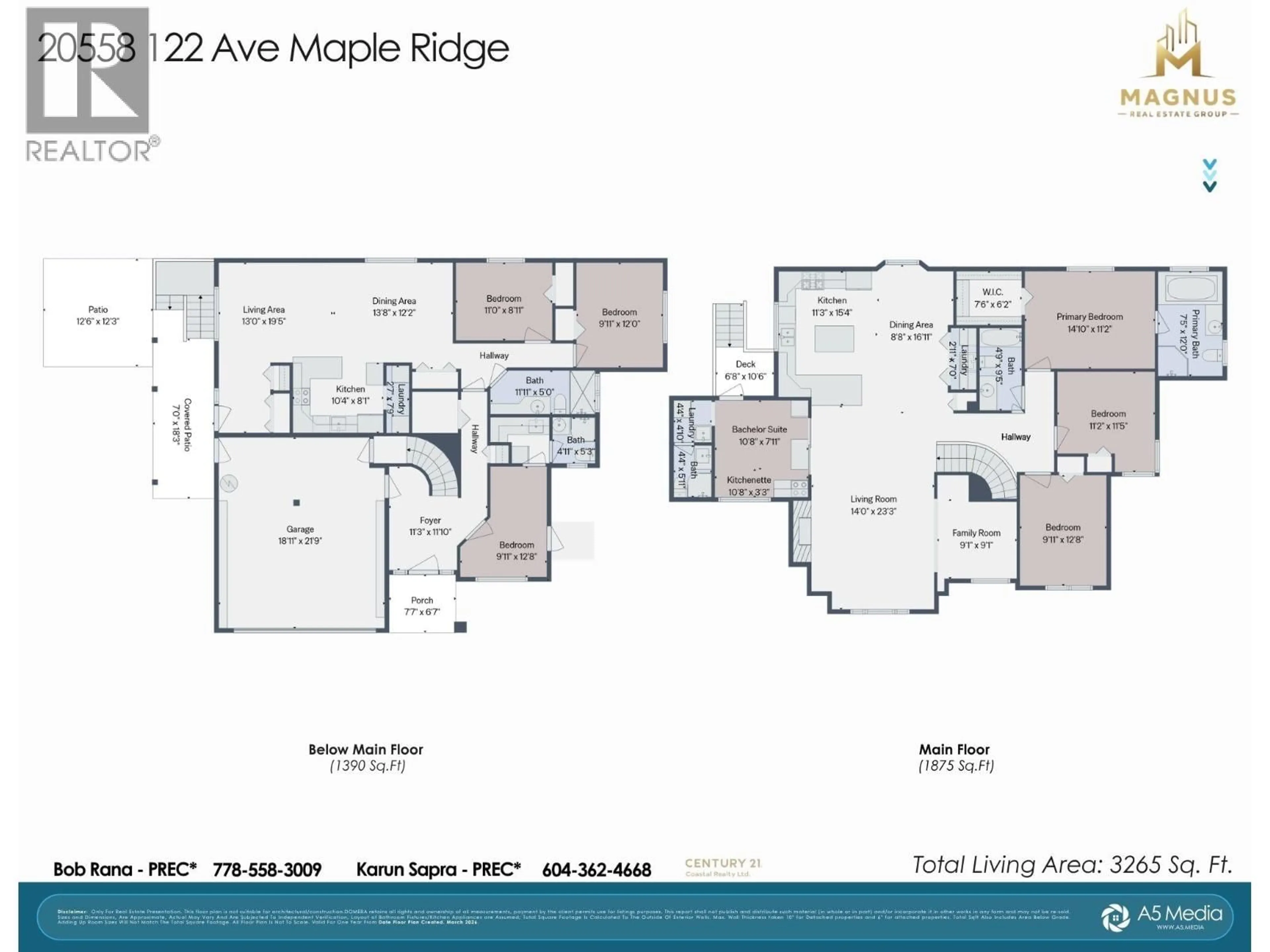 Floor plan for 20558 122 AVENUE, Maple Ridge British Columbia V2X2N6