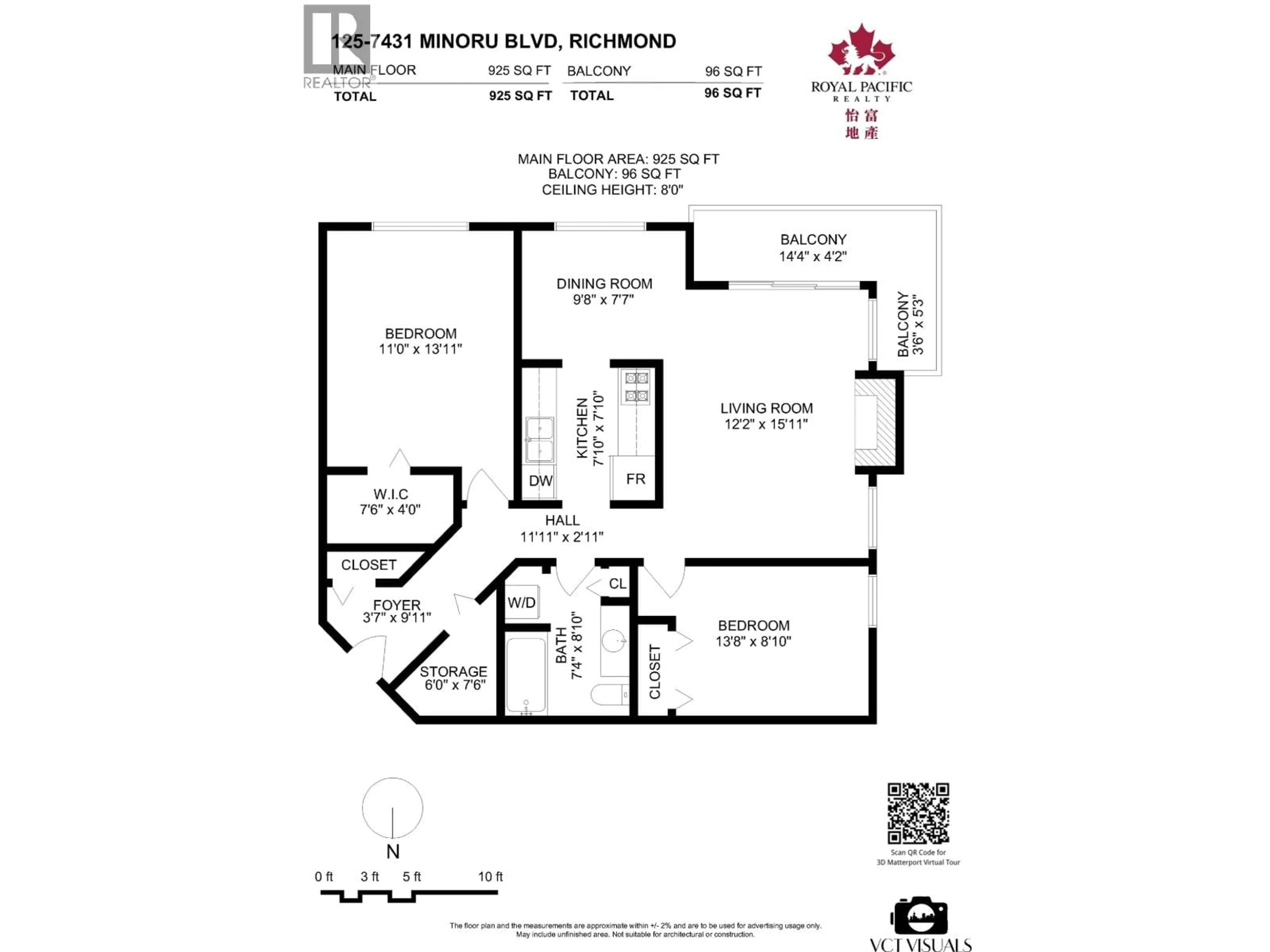Floor plan for 125 - 7431 MINORU BOULEVARD, Richmond British Columbia V6Y1Z3