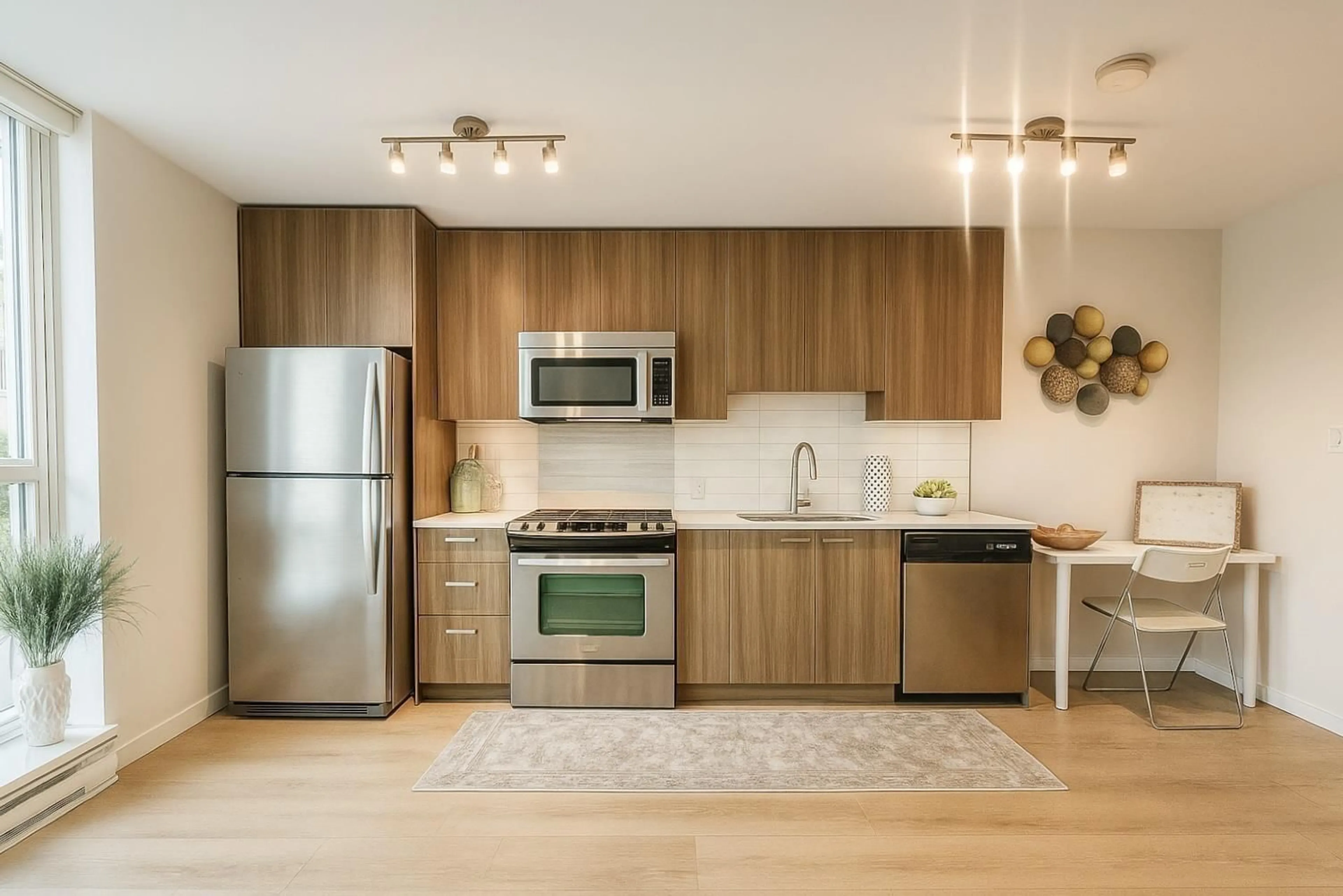 Standard kitchen, wood/laminate floor for 209 - 13325 102A AVENUE, Surrey British Columbia V3T0J5