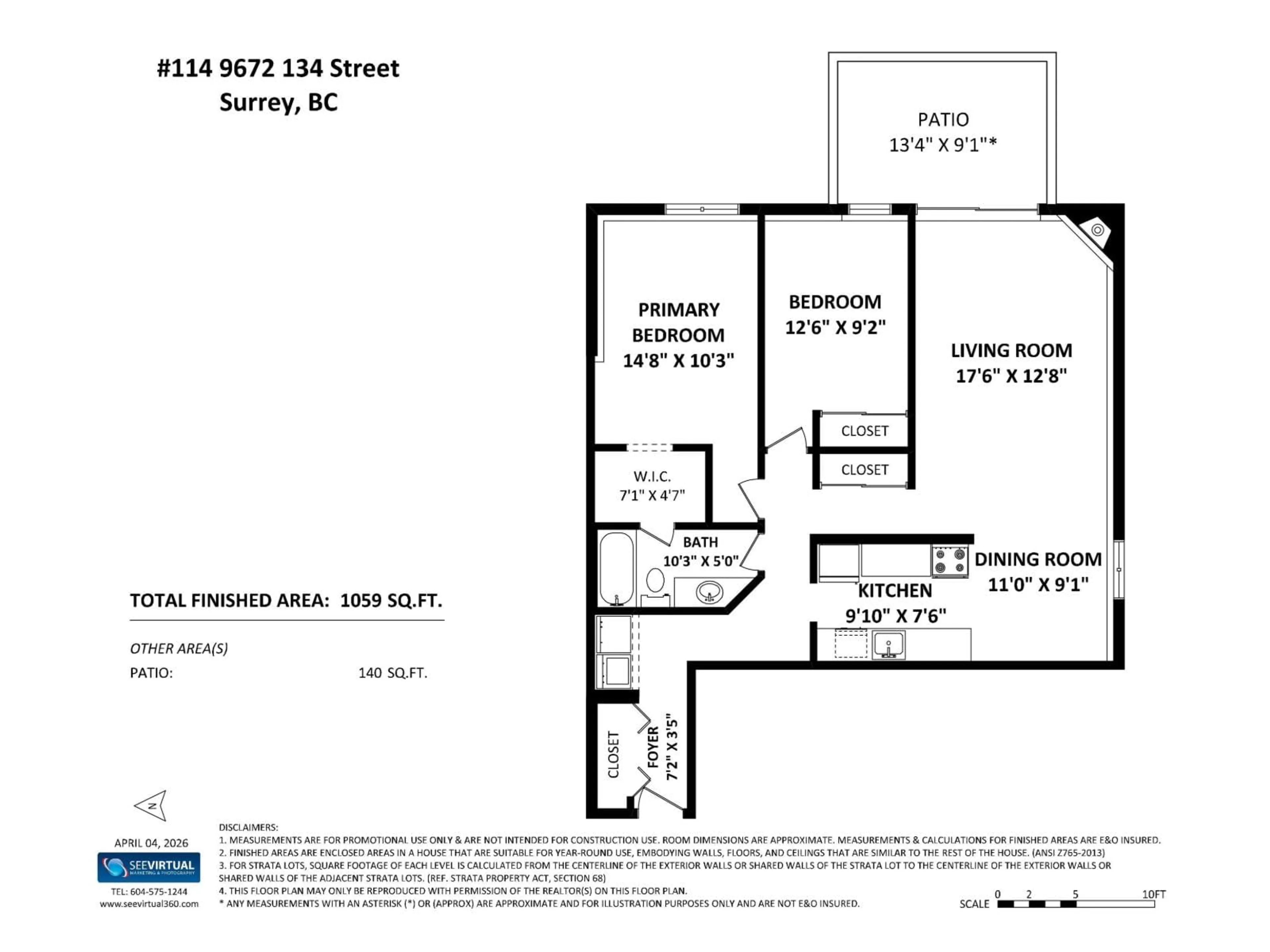 Floor plan for 114 - 9672 134 STREET, Surrey British Columbia V3T5L5