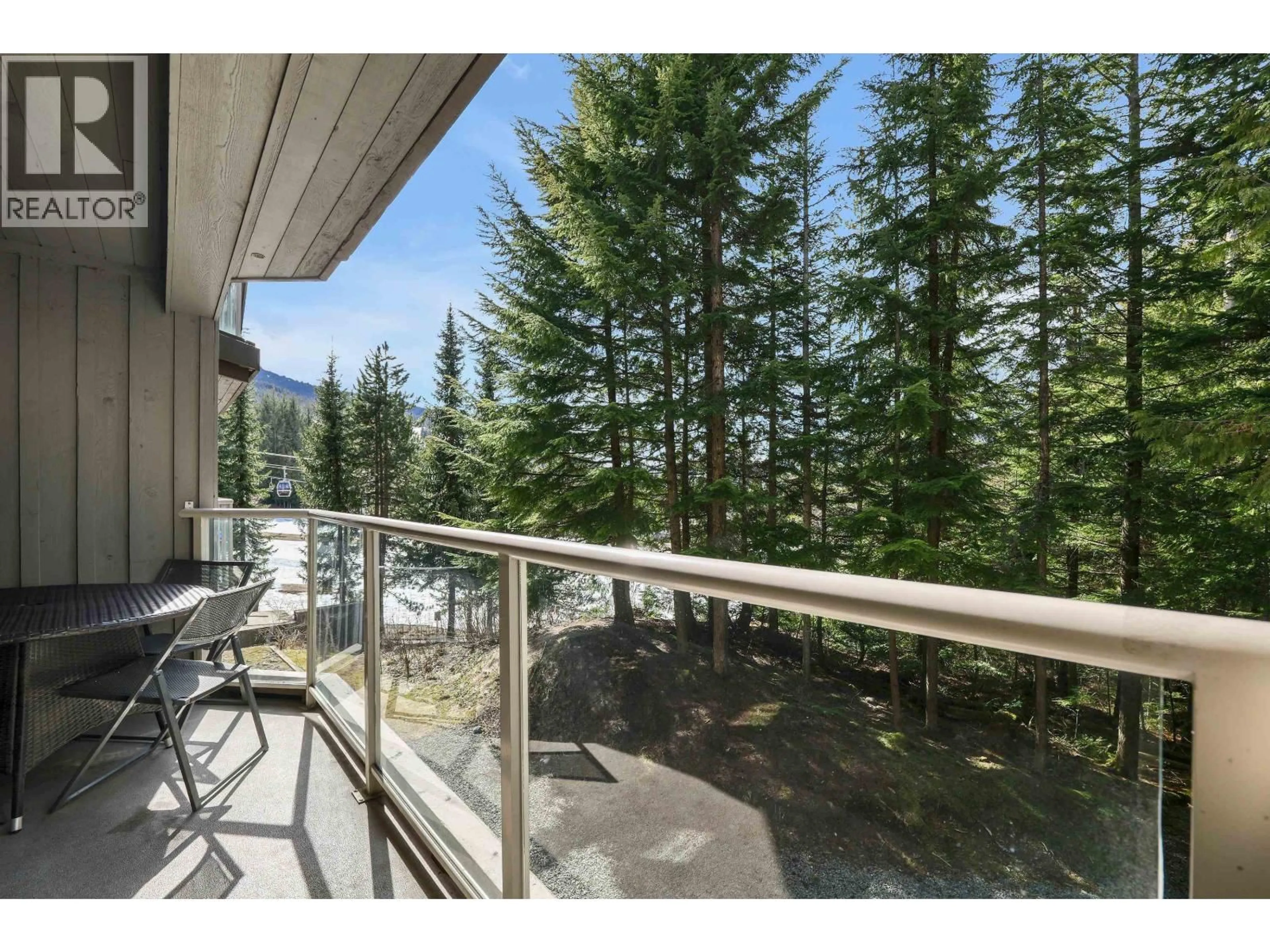 Balcony in the apartment, forest/trees view for 212 - 4800 SPEARHEAD DRIVE, Whistler British Columbia V0N1B4