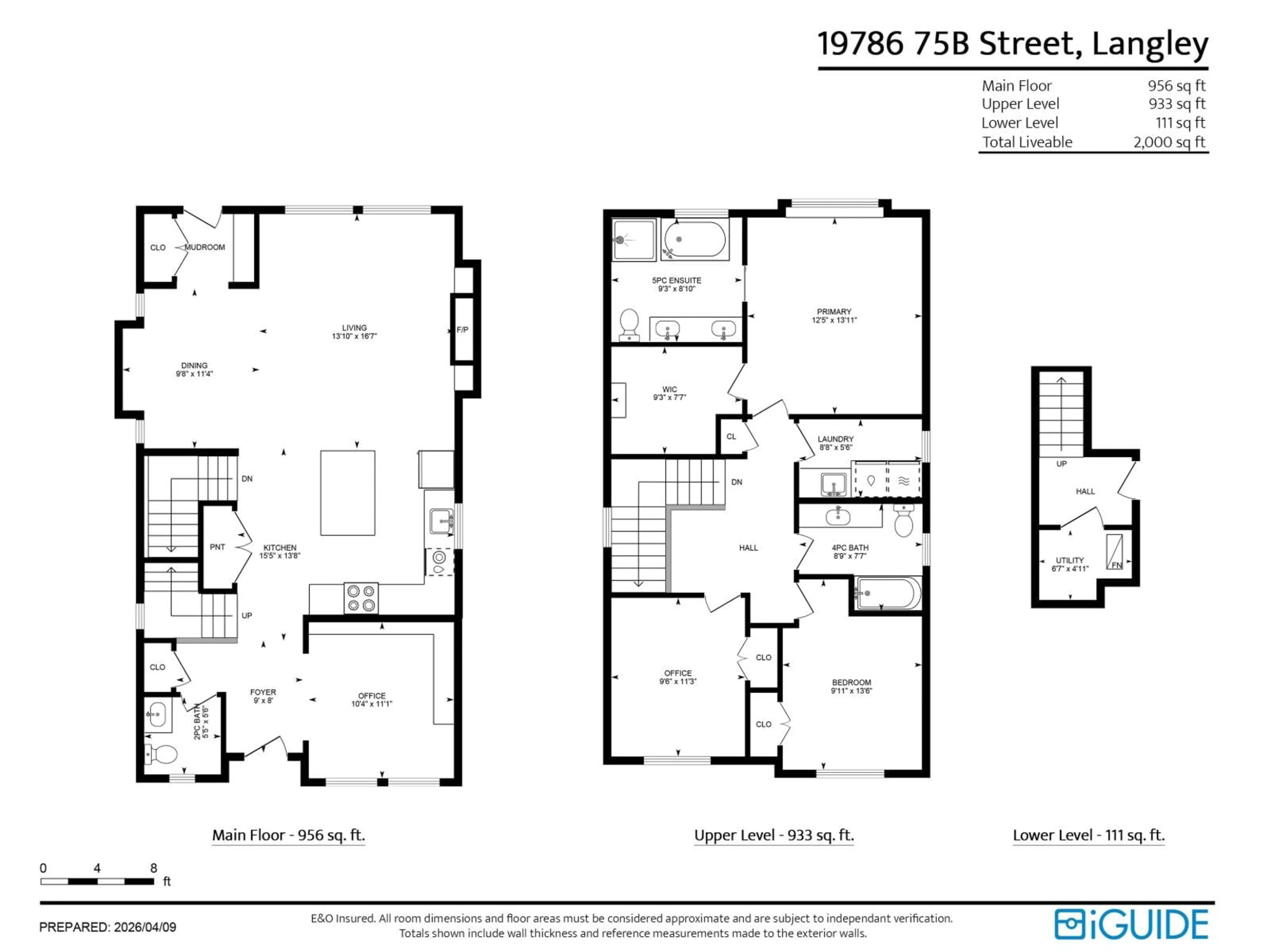 Floor plan for 19786 75B AVENUE, Langley British Columbia V2Y5K2