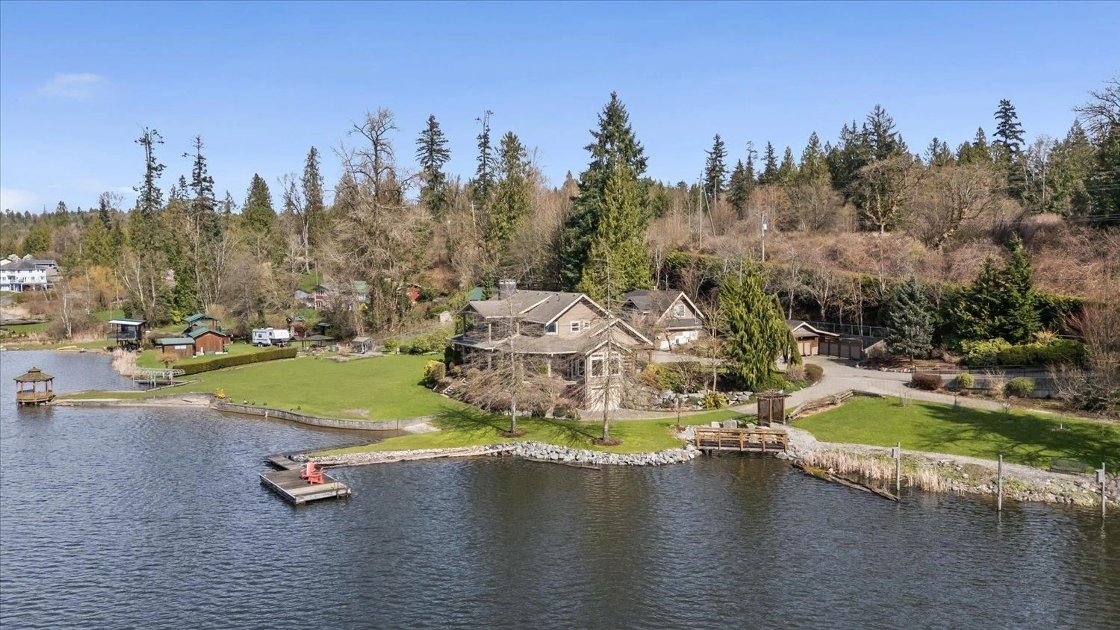 A pic from outside/outdoor area/front of a property/back of a property/a pic from drone, water/lake/river/ocean view for 9441 HAYWARD STREET, Mission British Columbia V4S1J1