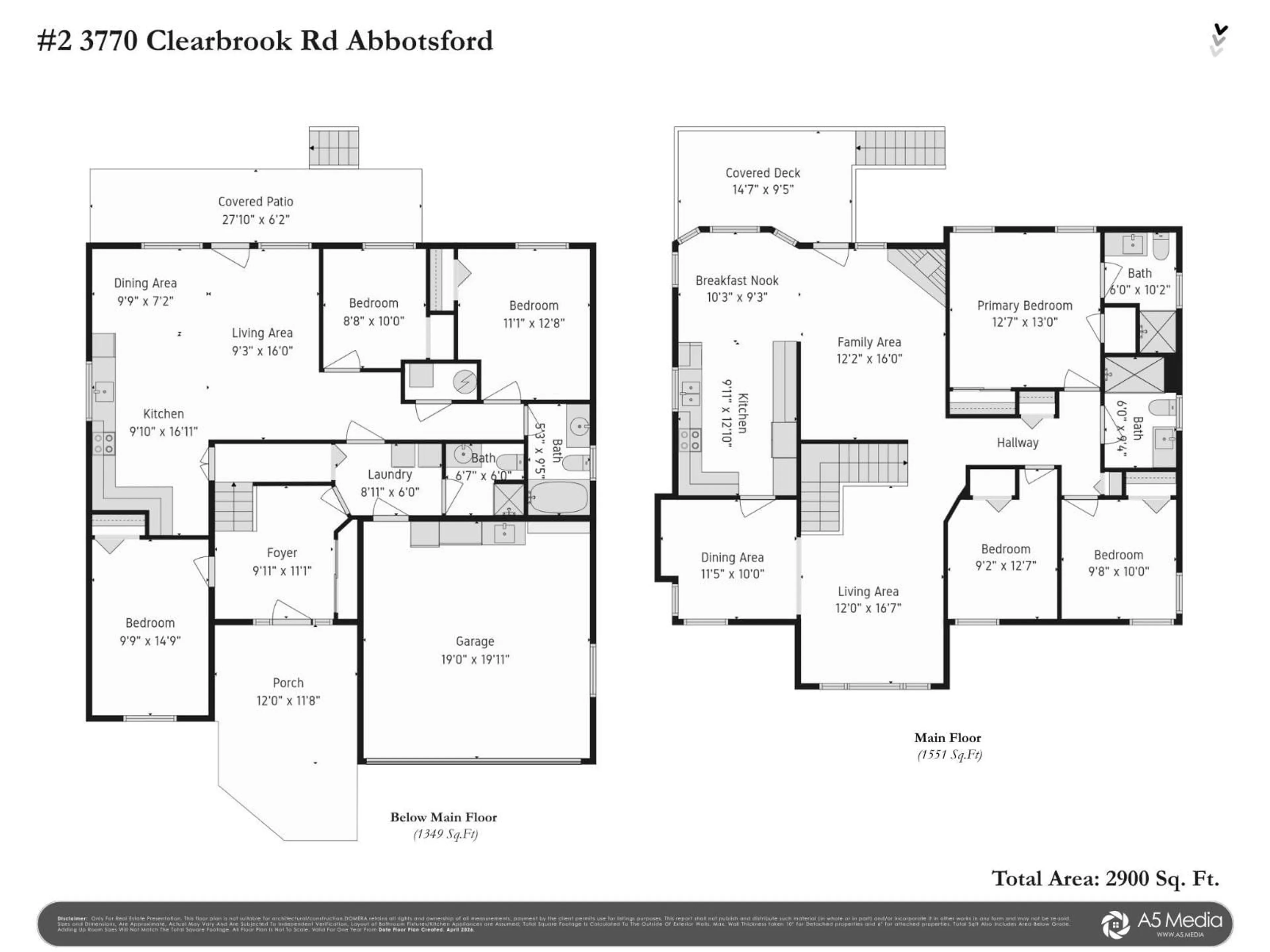 Floor plan for 2 - 3770 CLEARBROOK ROAD, Abbotsford British Columbia V2T6N3