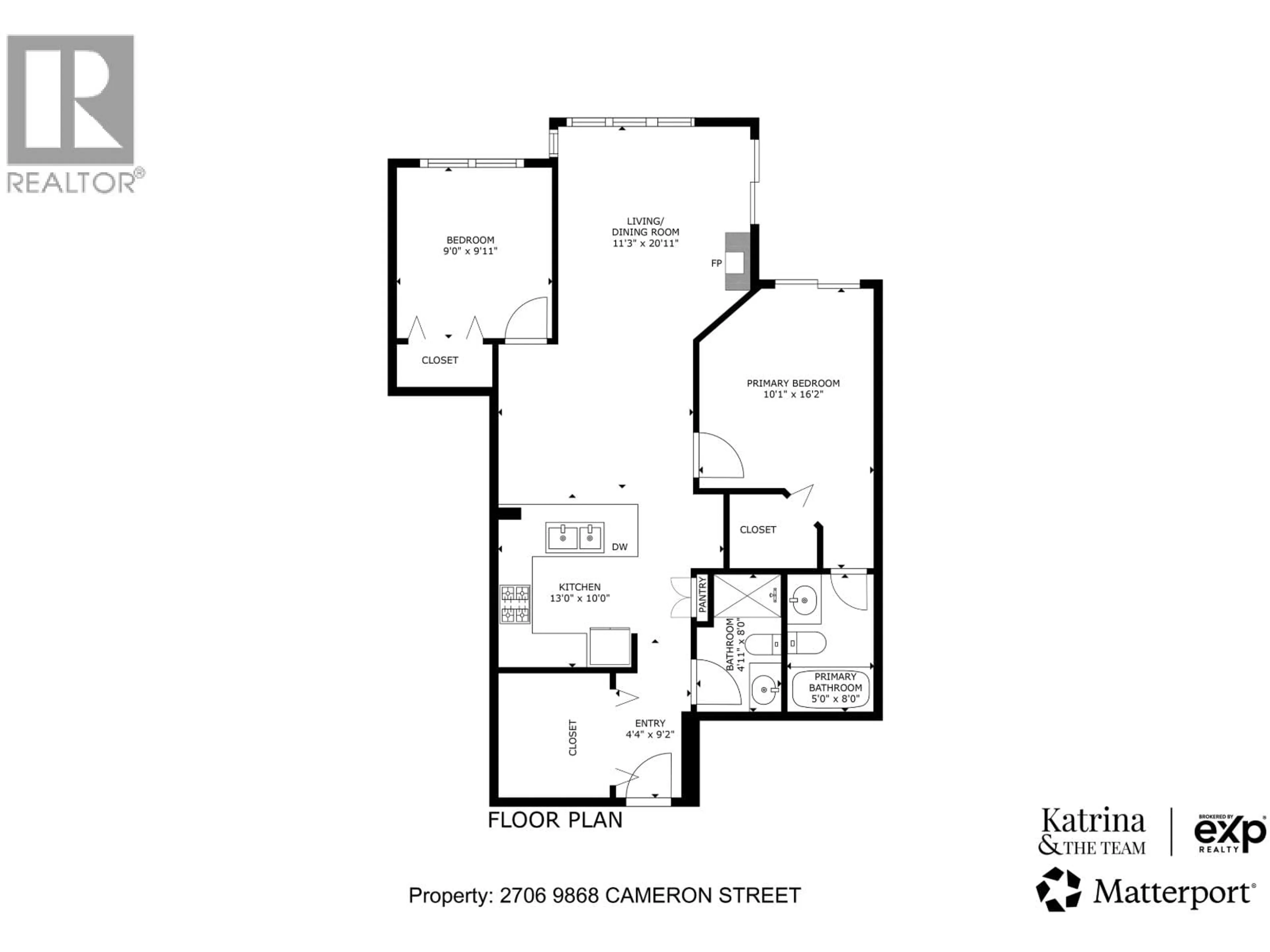Floor plan for 2706 - 9868 CAMERON STREET, Burnaby British Columbia V3J0A5