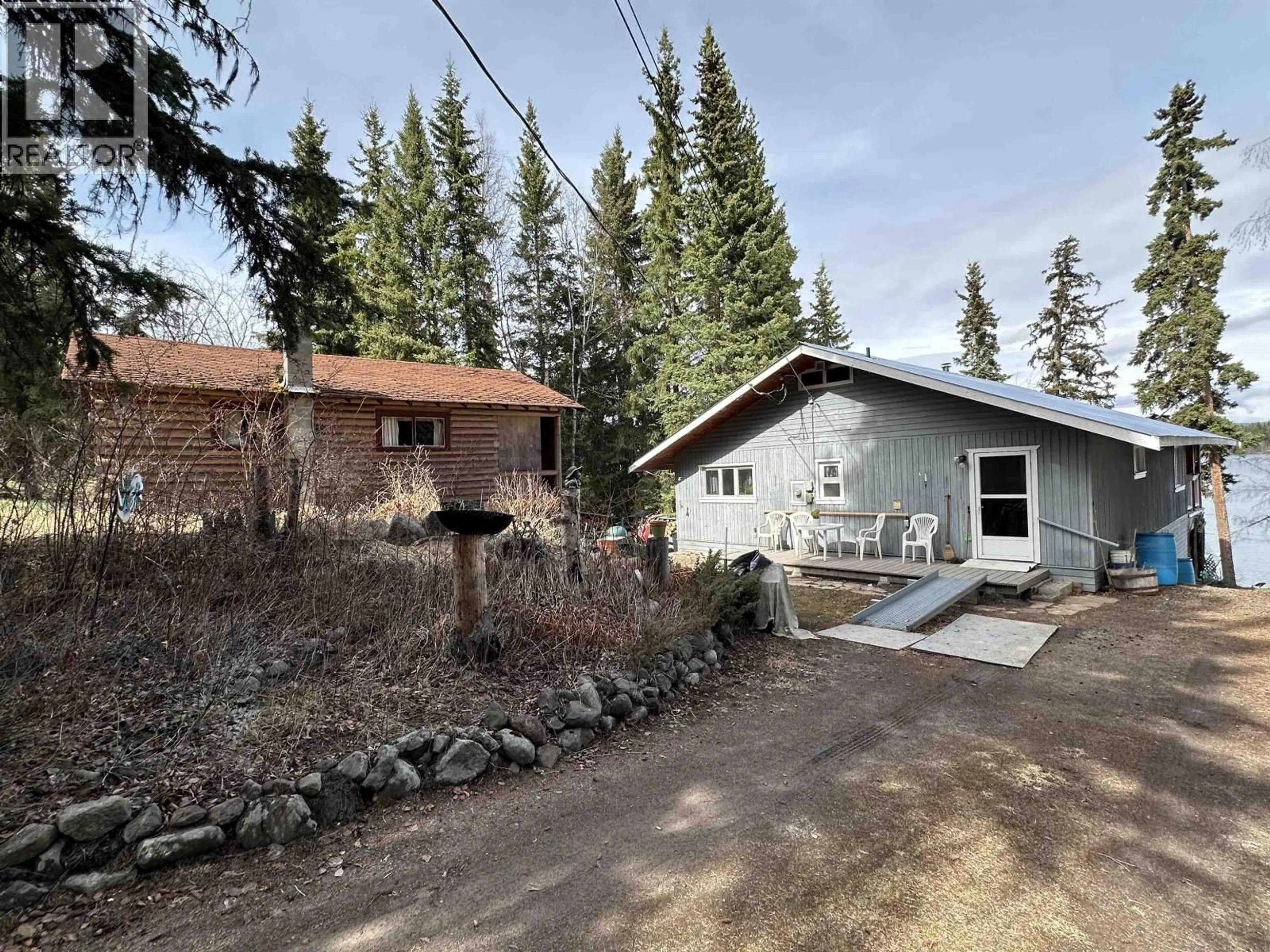 A pic from outside/outdoor area/front of a property/back of a property/a pic from drone, street for 7477 GREENALL ROAD, Bridge Lake British Columbia V0K1E0
