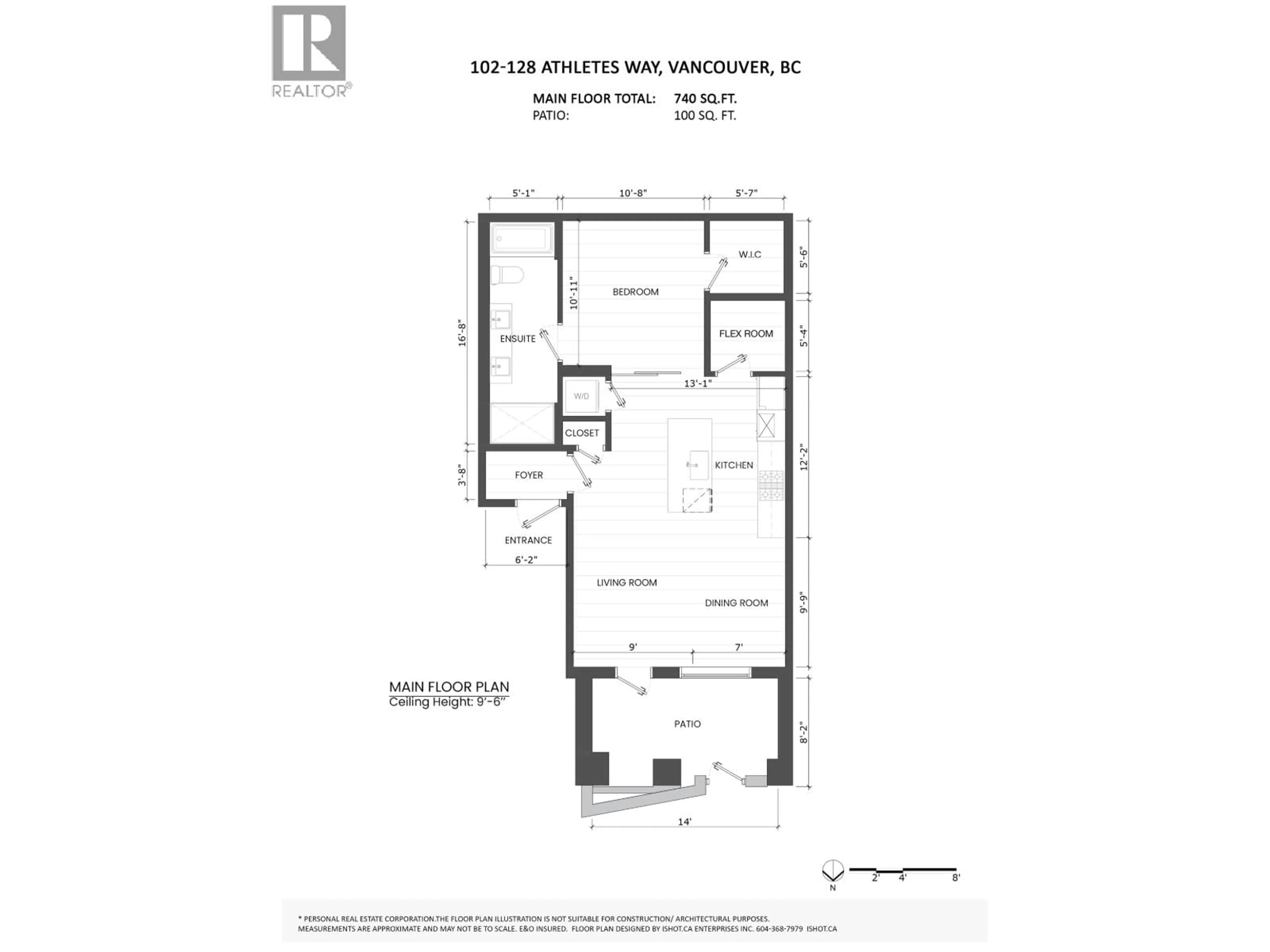 Floor plan for 102 - 128 ATHLETES WAY, Vancouver British Columbia V5Y0B5
