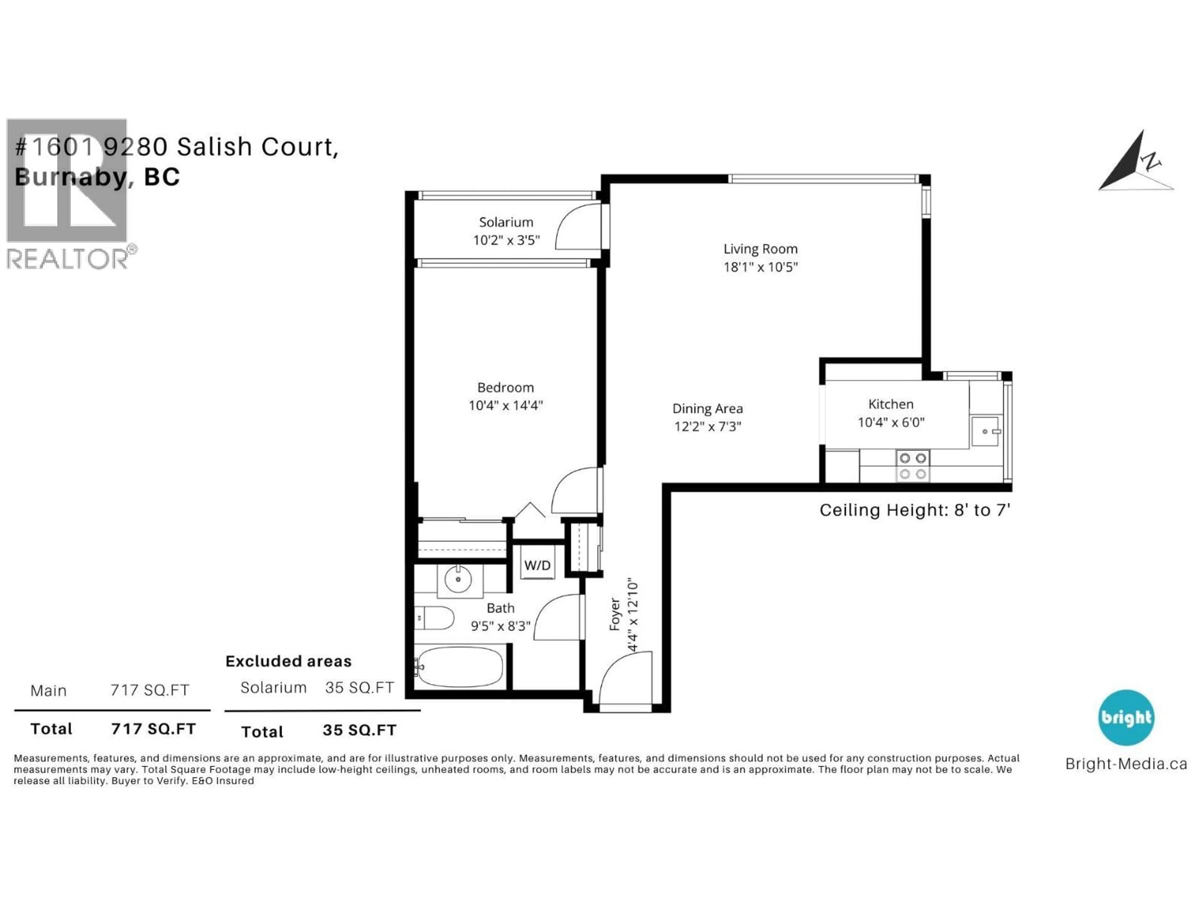Floor plan for 1601 - 9280 SALISH COURT, Burnaby British Columbia V3J7J8