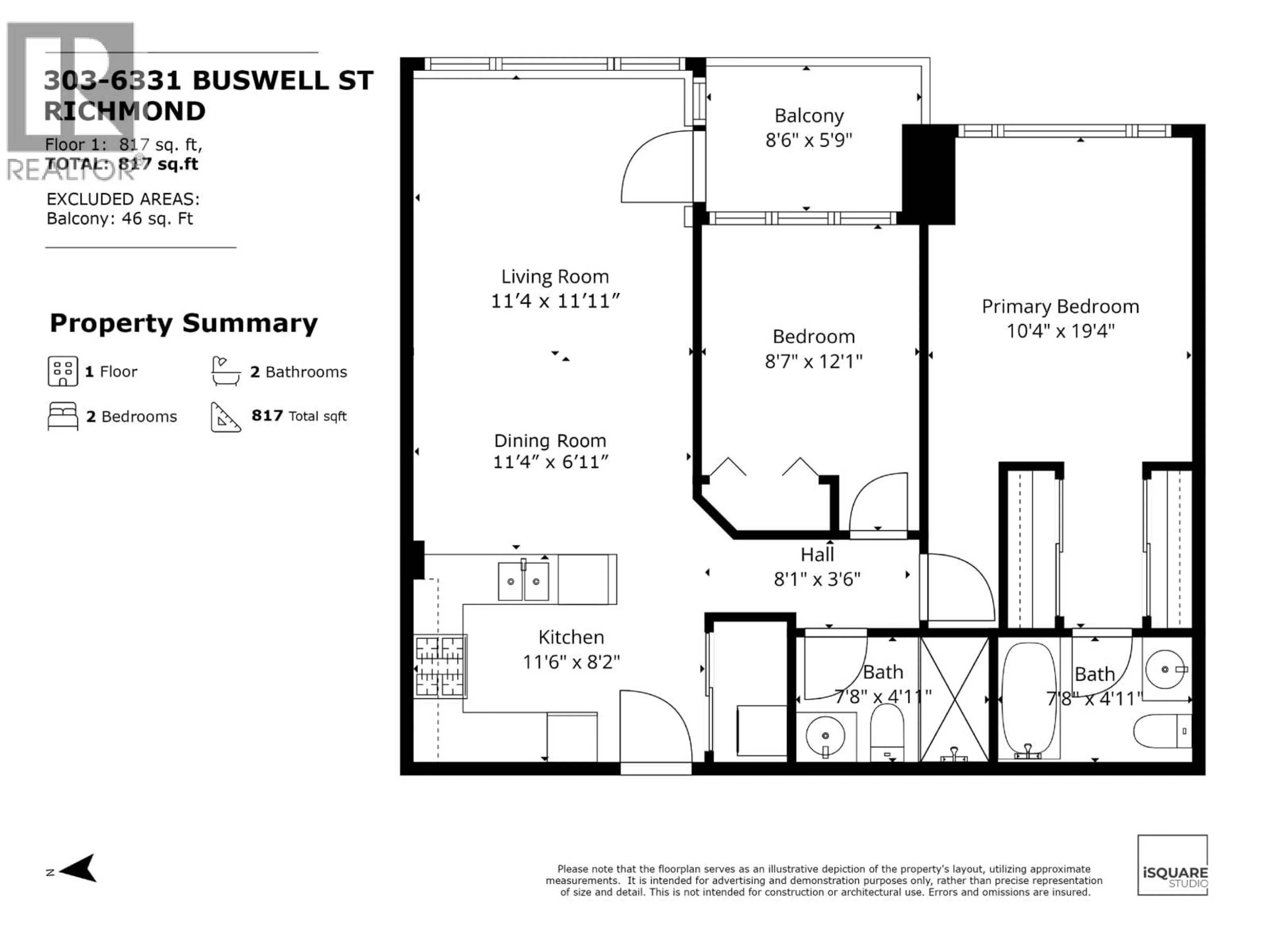 Floor plan for 303 - 6331 BUSWELL STREET, Richmond British Columbia V6Y4H2