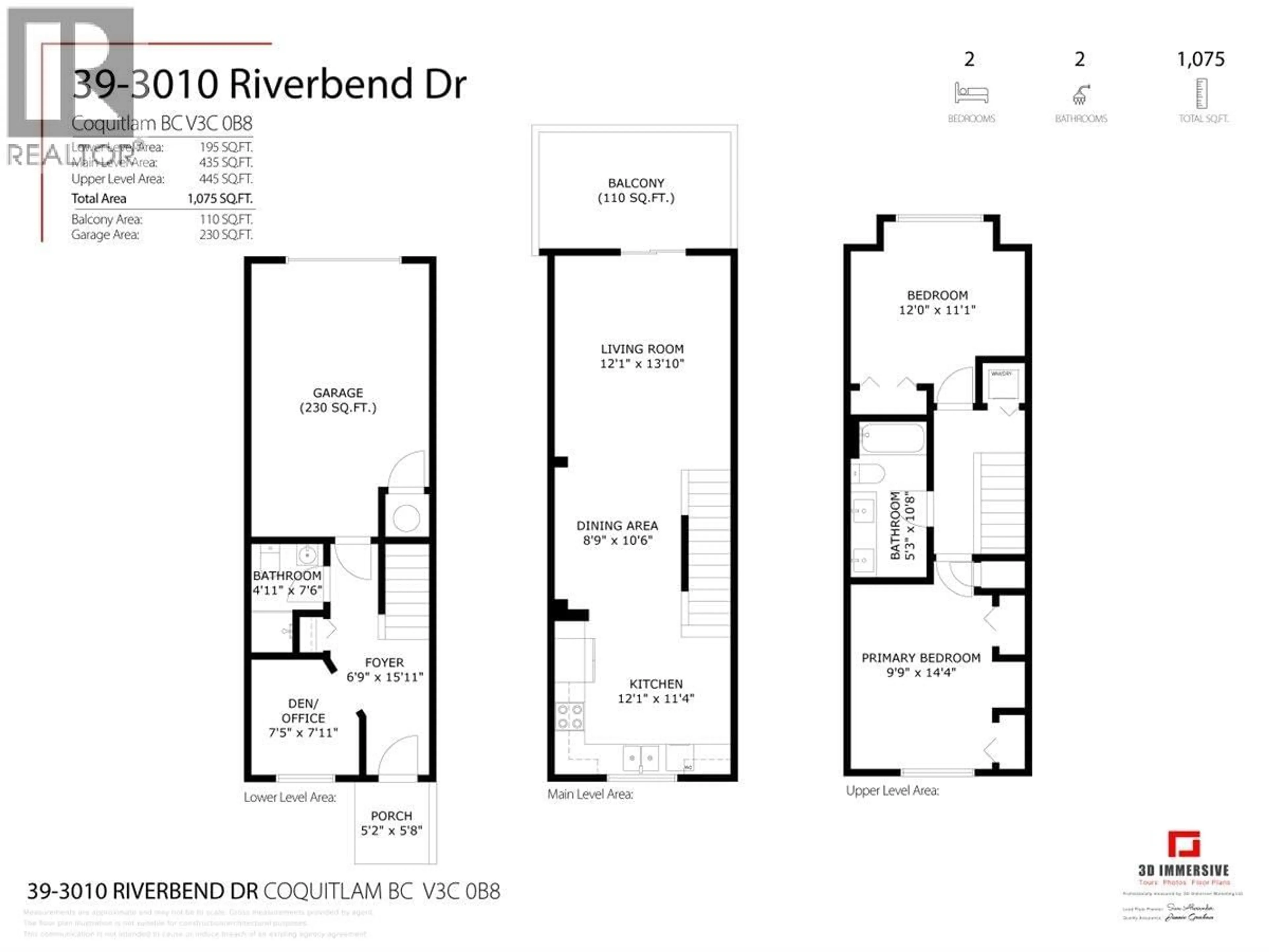 Floor plan for 39 - 3010 RIVERBEND DRIVE, Coquitlam British Columbia V3C0B8
