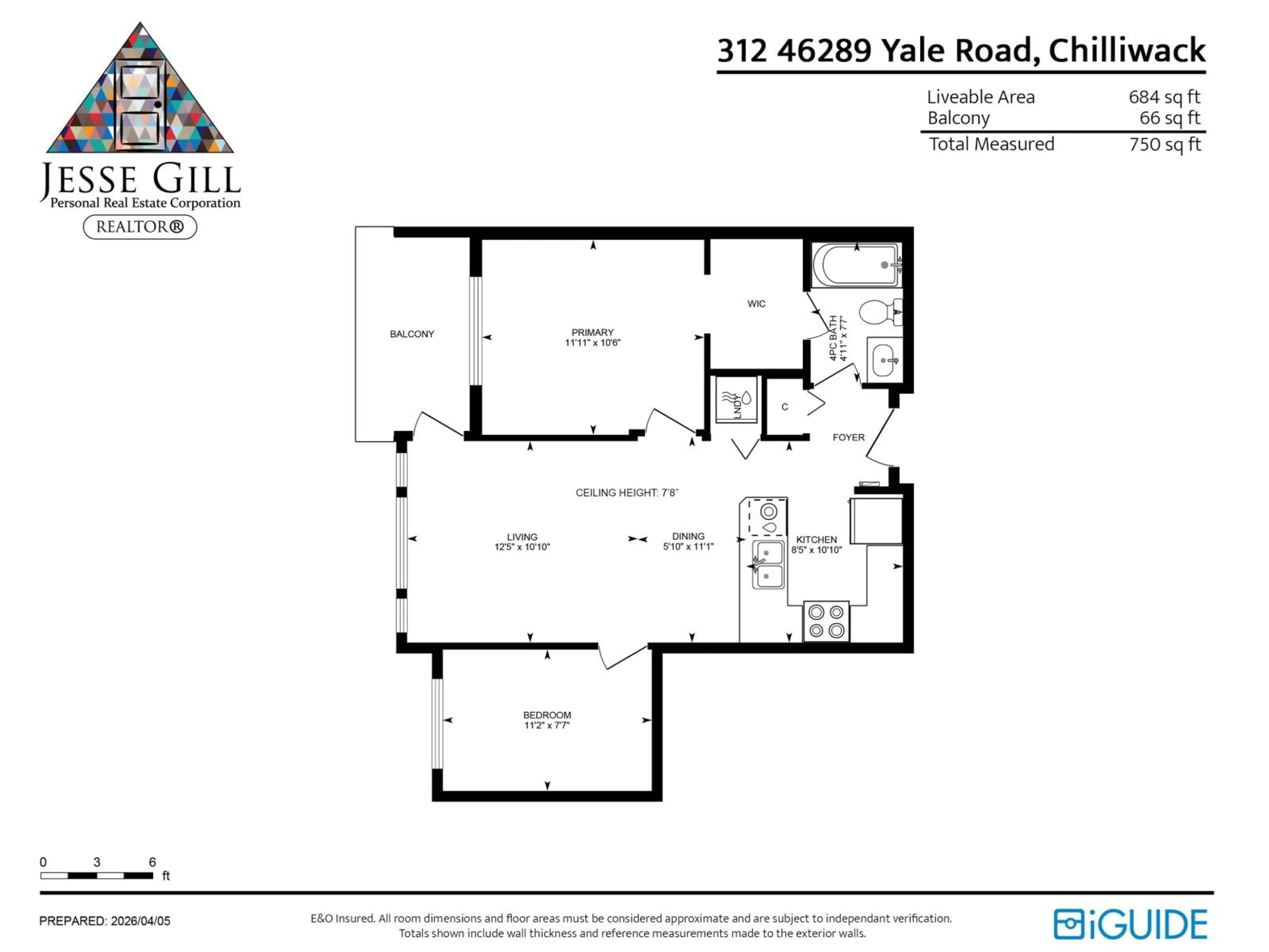 Floor plan for 312 - 46289 YALE ROAD, Chilliwack British Columbia V2P0B9