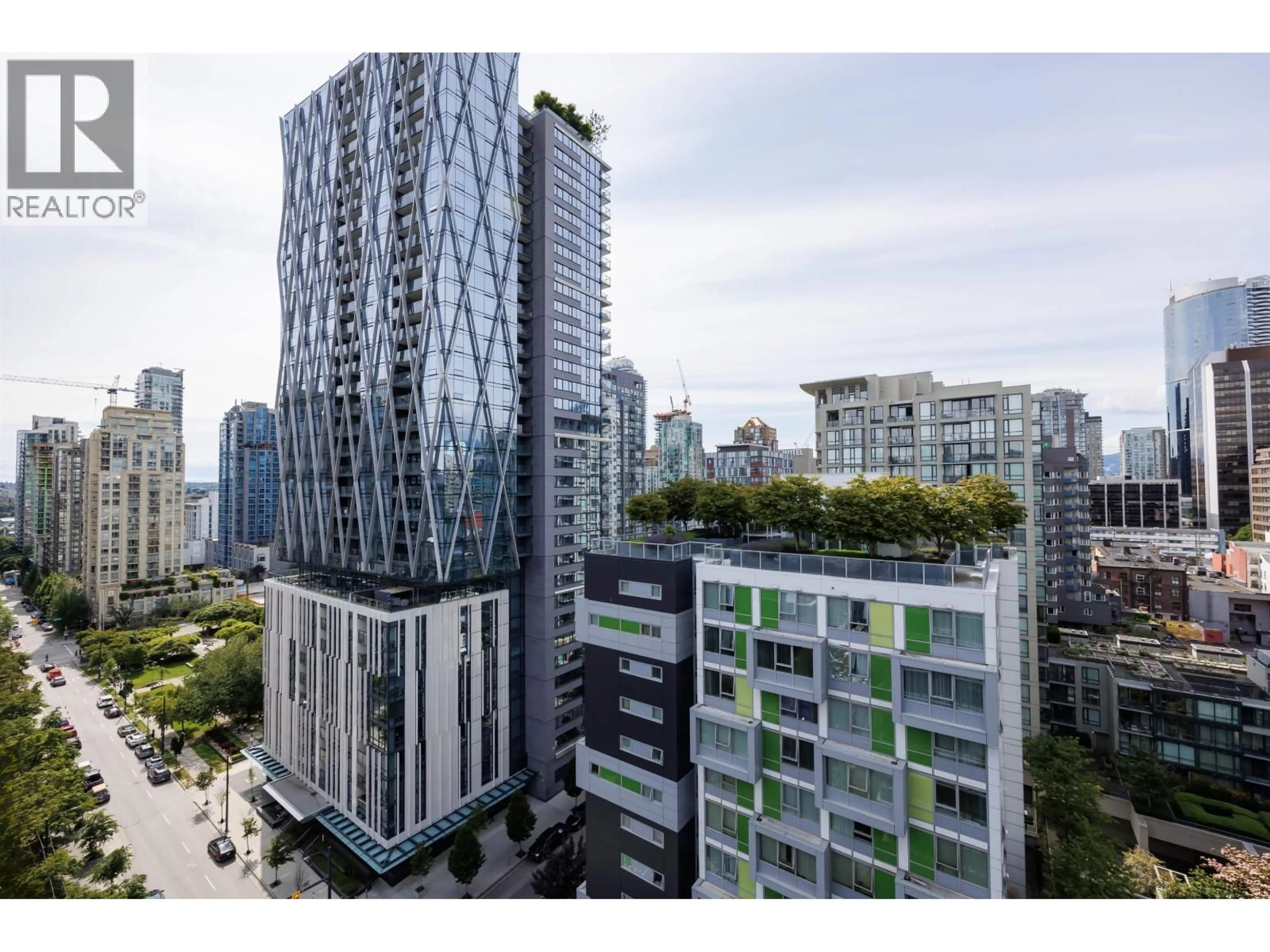 A pic from outside/outdoor area/front of a property/back of a property/a pic from drone, city buildings view from balcony for 1704 - 1088 RICHARDS STREET, Vancouver British Columbia V6B0J8