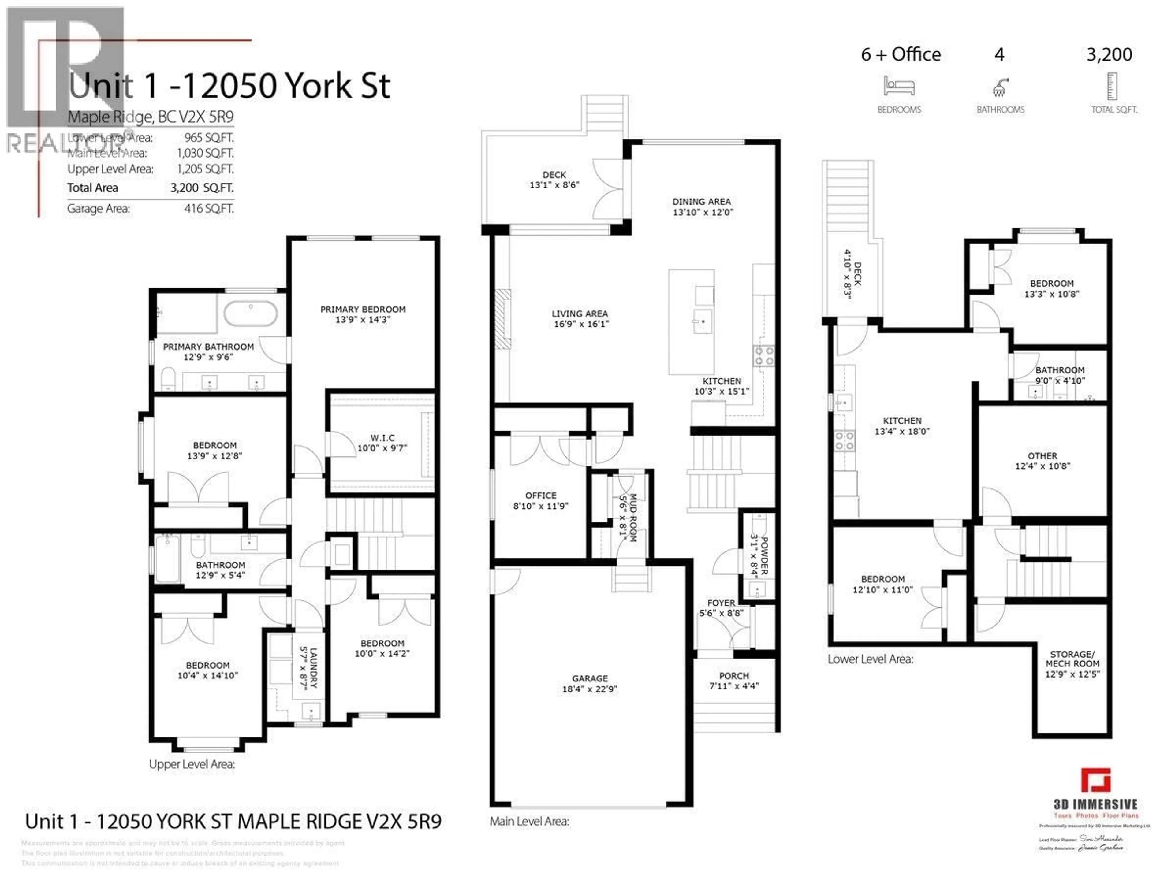 Floor plan for 1 - 12050 YORK STREET, Maple Ridge British Columbia V2X5R9