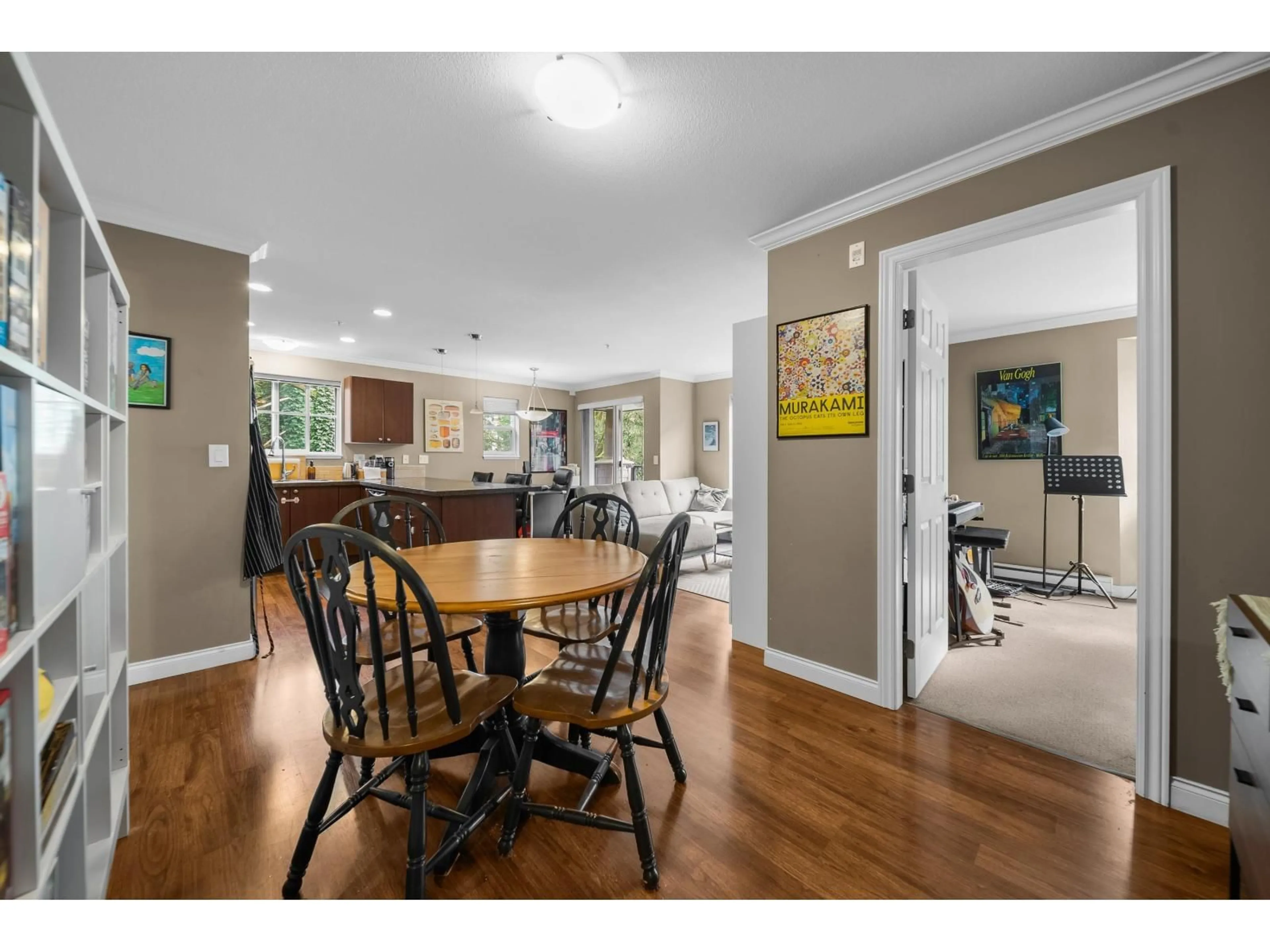 Open concept kitchen, wood/laminate floor for 206 - 5488 198 STREET, Langley British Columbia V3A1G2