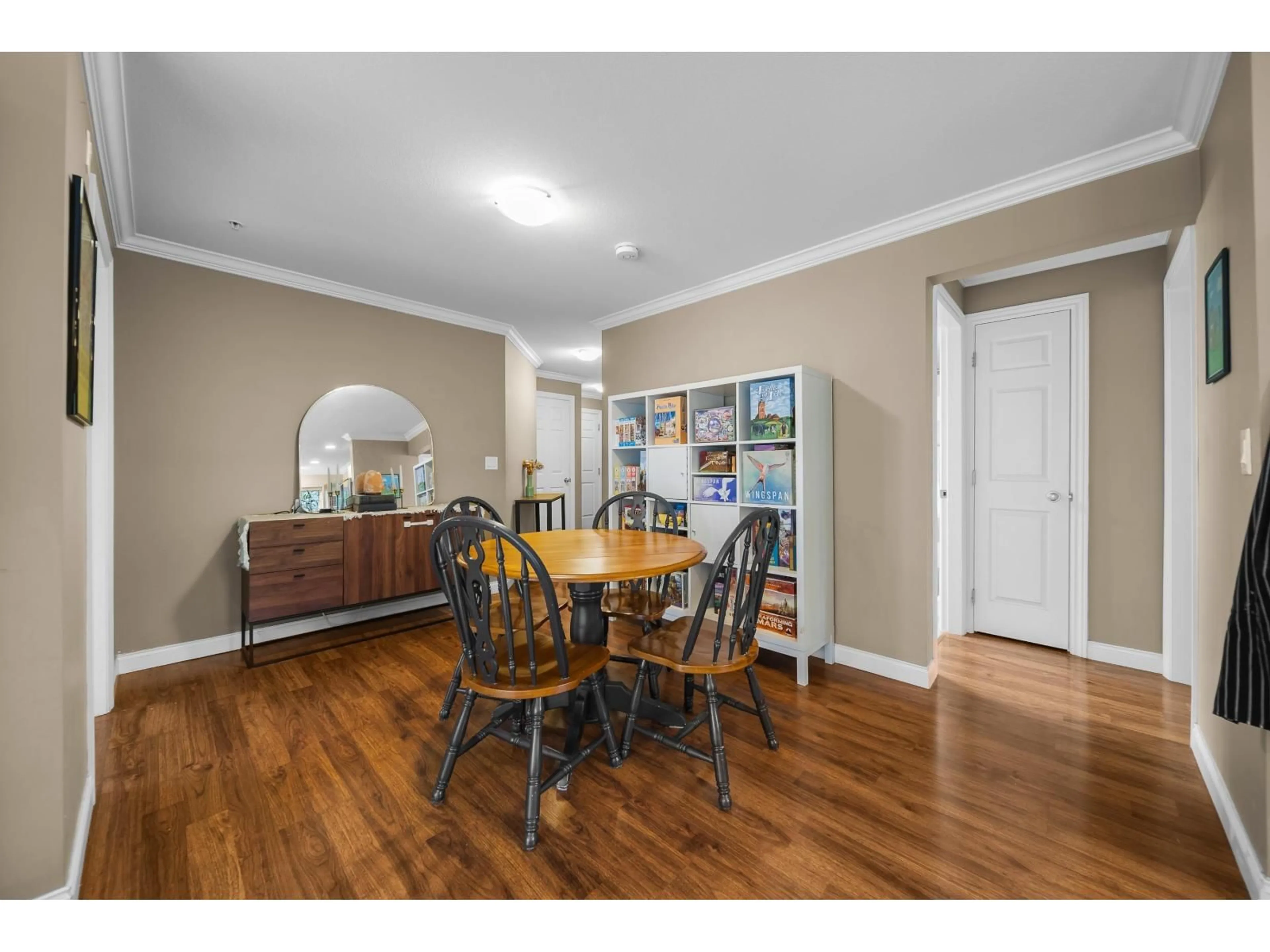 Dining room, wood/laminate floor for 206 - 5488 198 STREET, Langley British Columbia V3A1G2