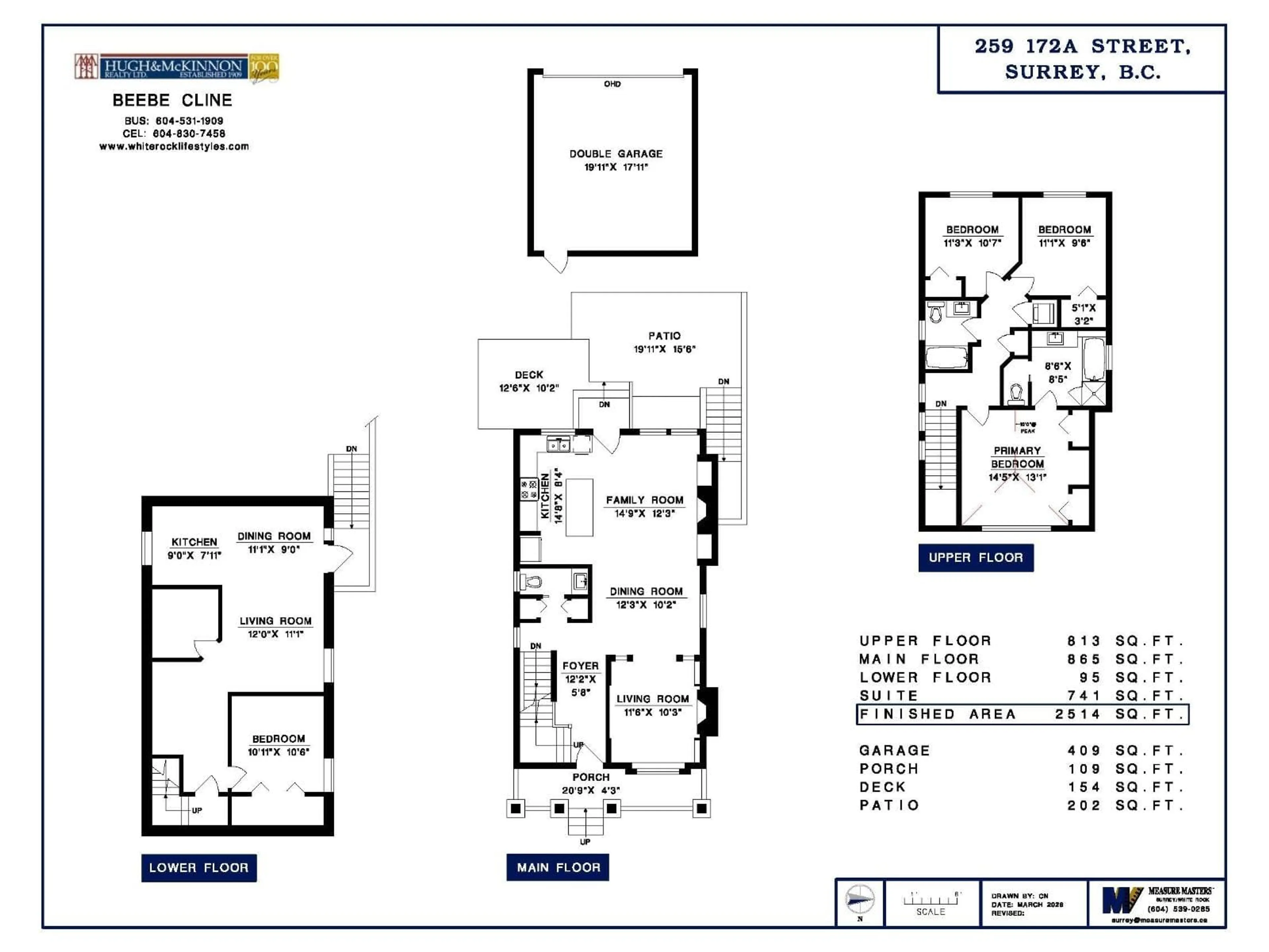 Floor plan for 259 172A STREET, Surrey British Columbia V3Z9R1