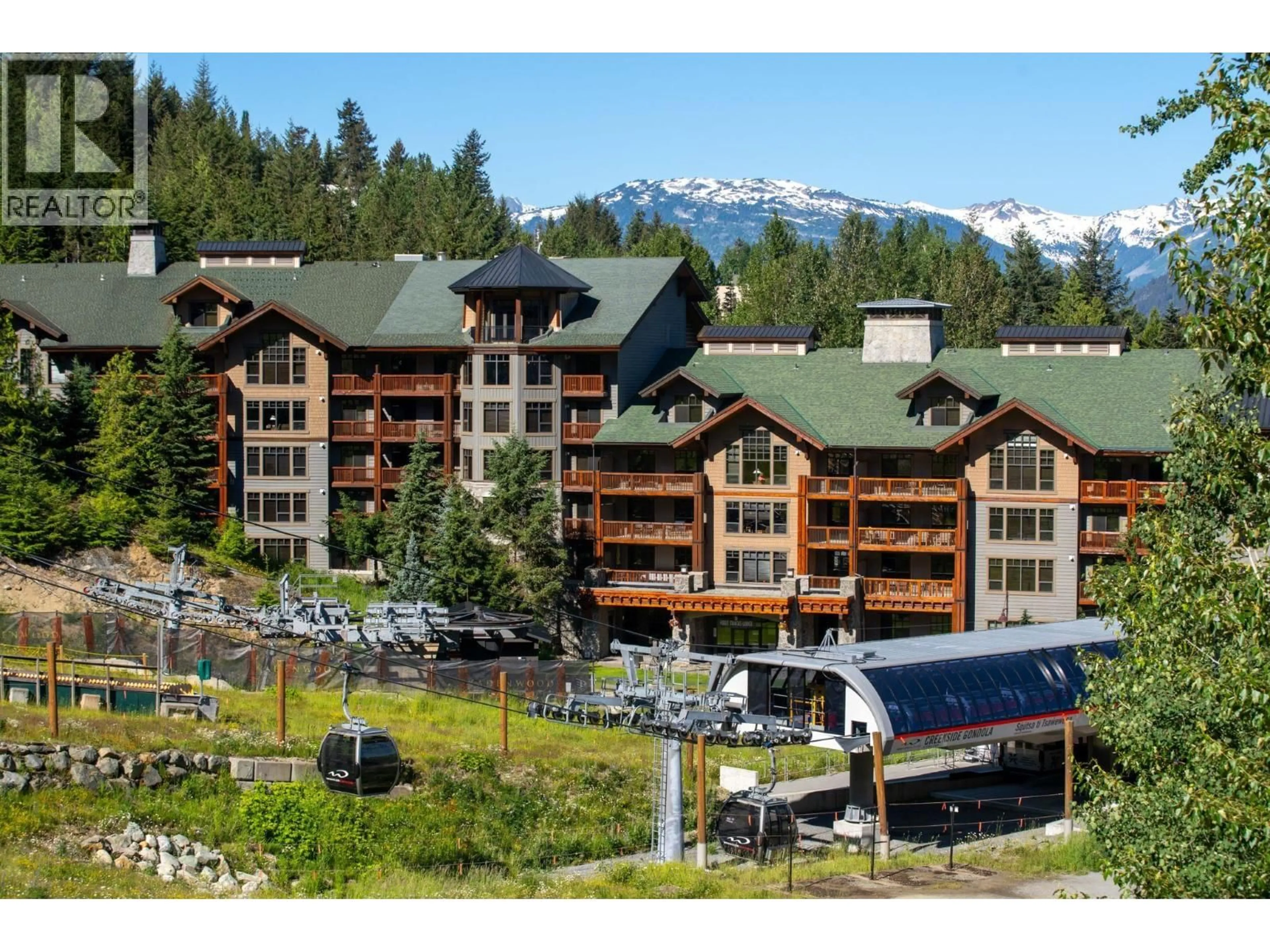 A pic from outside/outdoor area/front of a property/back of a property/a pic from drone, mountain view for 614 - 2202 GONDOLA WAY, Whistler British Columbia V8E0M7