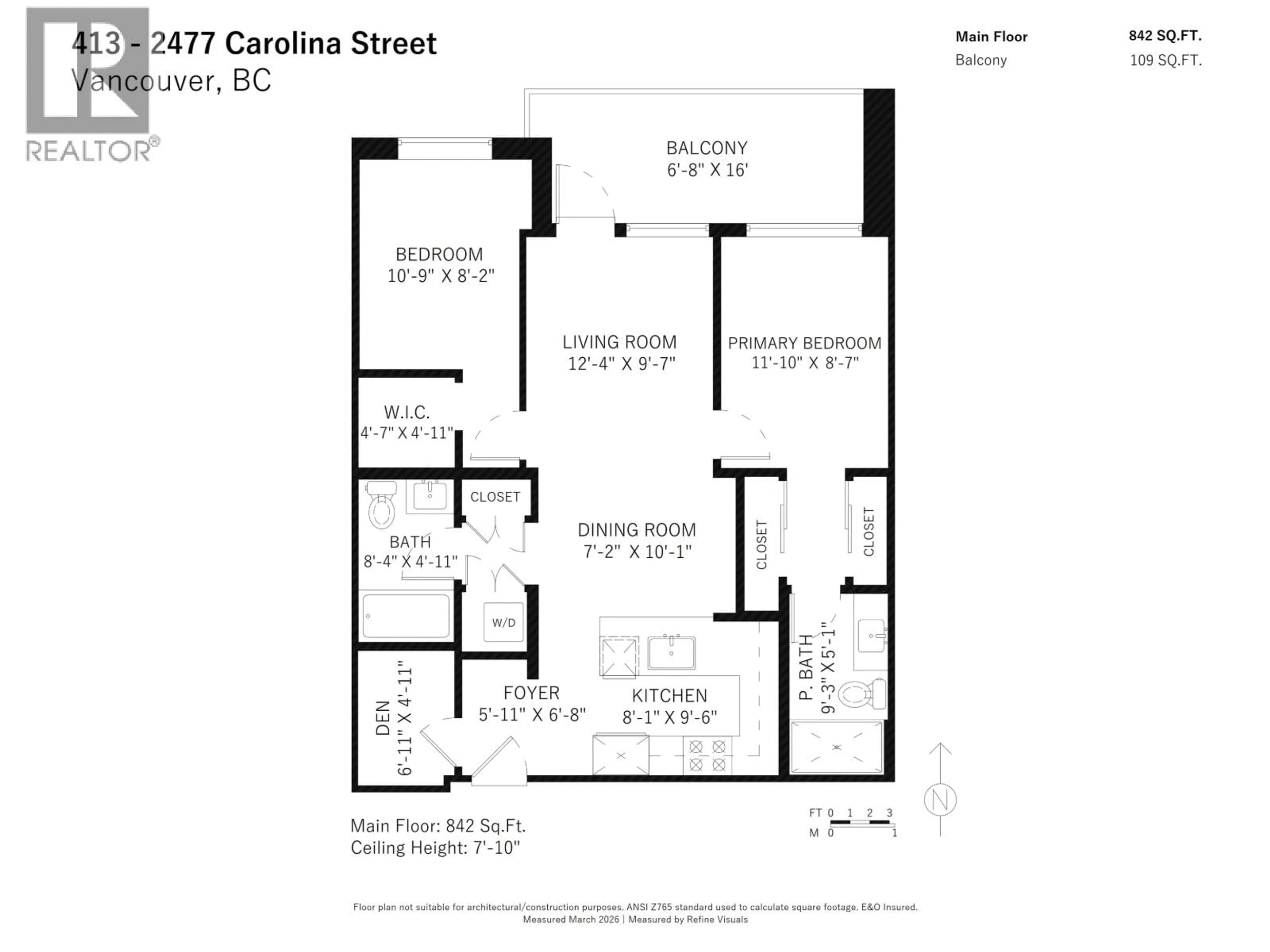 Floor plan for 413 - 2477 CAROLINA STREET, Vancouver British Columbia V5T0G8