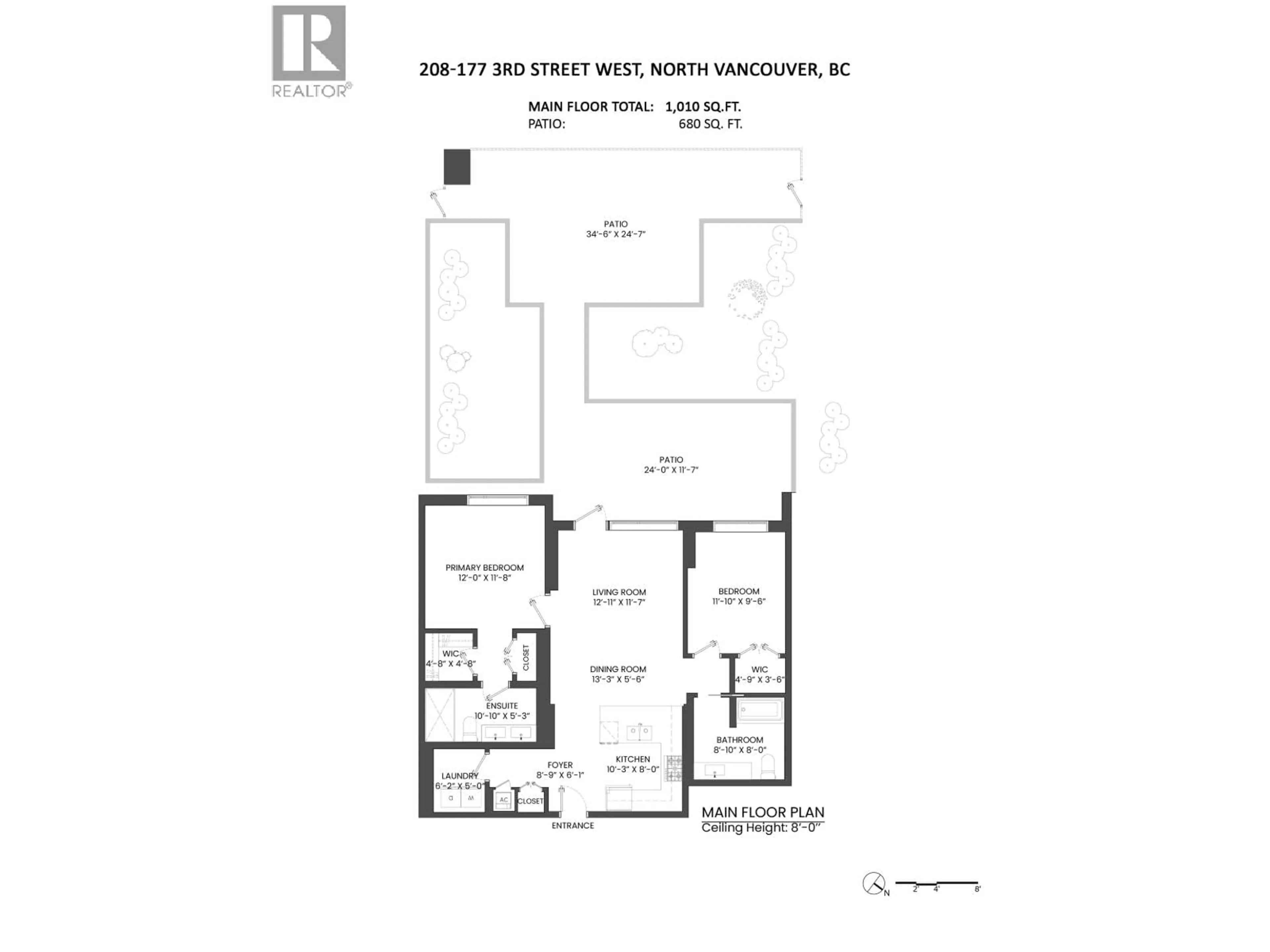 Floor plan for 208 - 177 3RD STREET, North Vancouver British Columbia V7M0G5