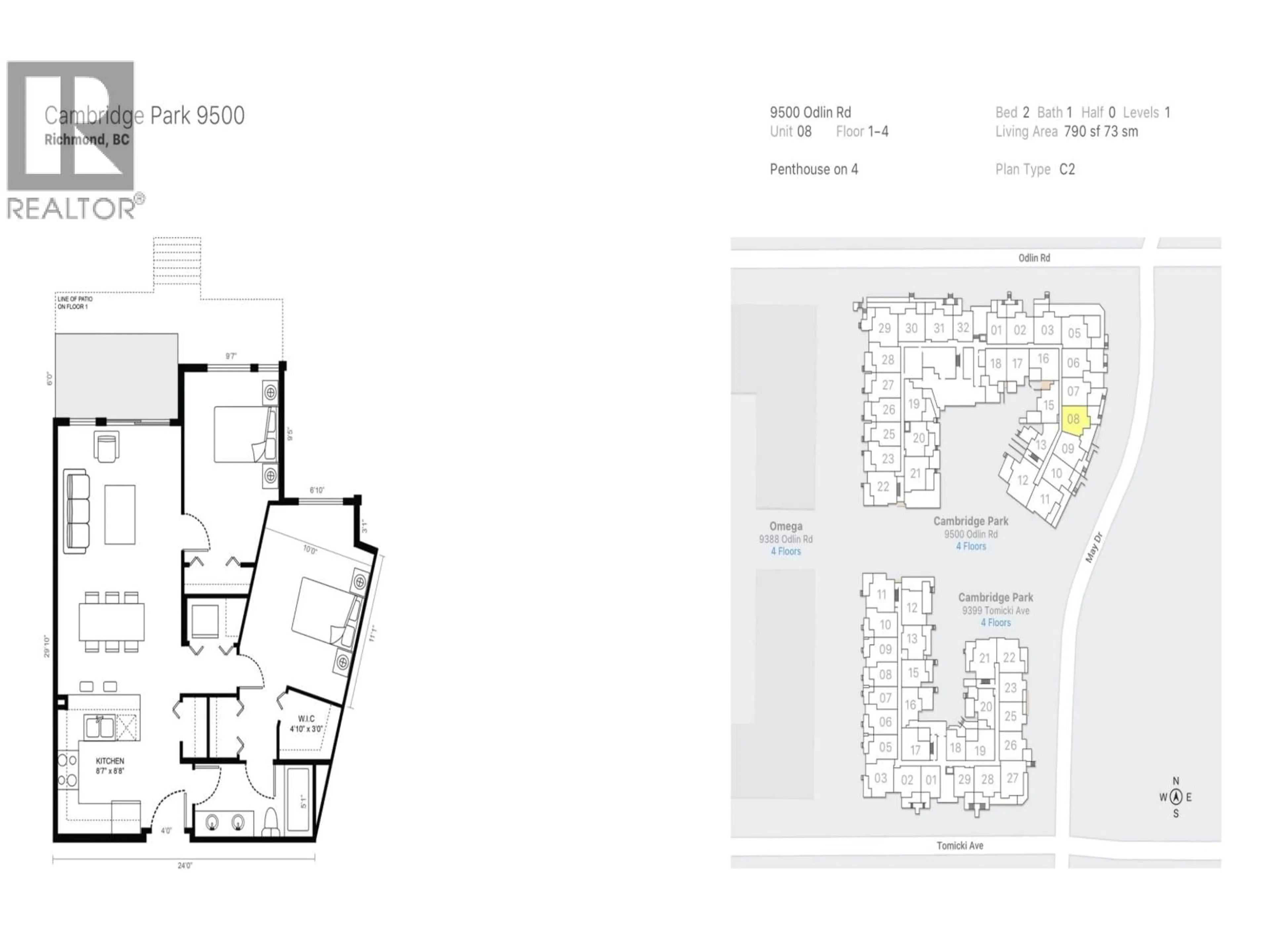 Floor plan for 108 - 9500 ODLIN ROAD, Richmond British Columbia V6X0H5